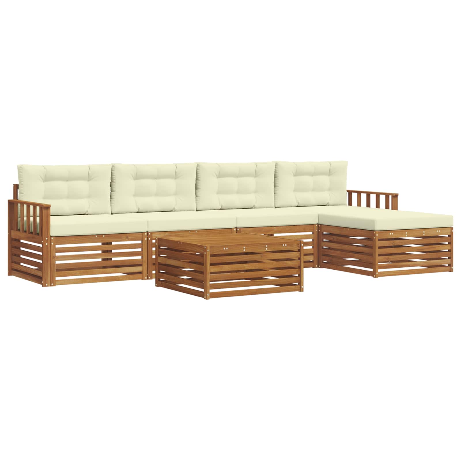Outdoor-Sofagarnitur 6 stk. Natur und Creme