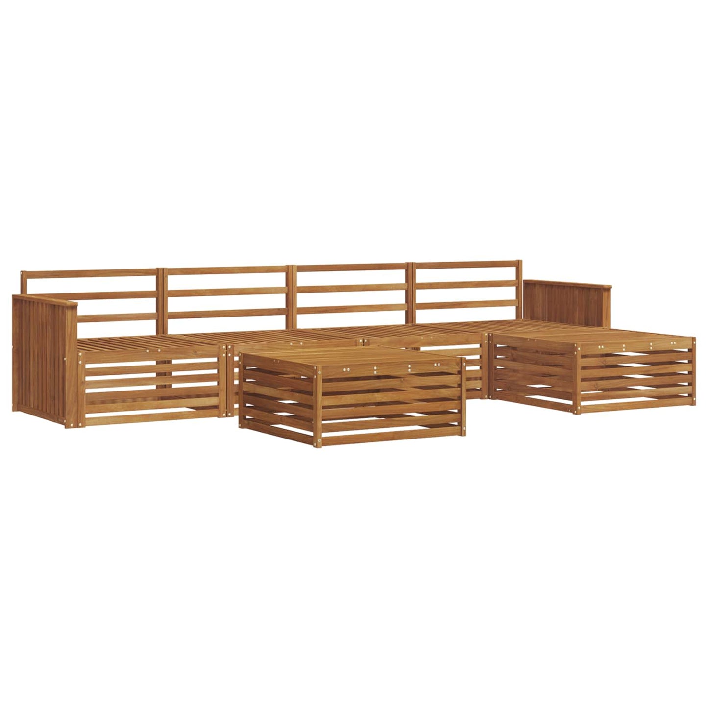 Outdoor-Sofagarnitur 6 pcs Natur Massivholz Akazie
