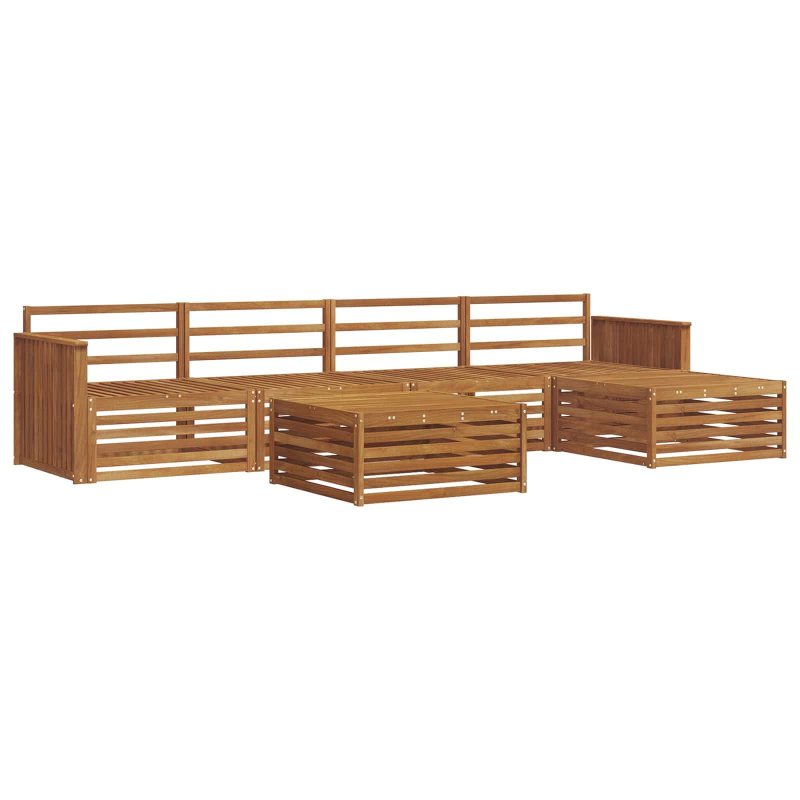 Outdoor-Sofagarnitur 6 pcs Natur Massivholz Akazie