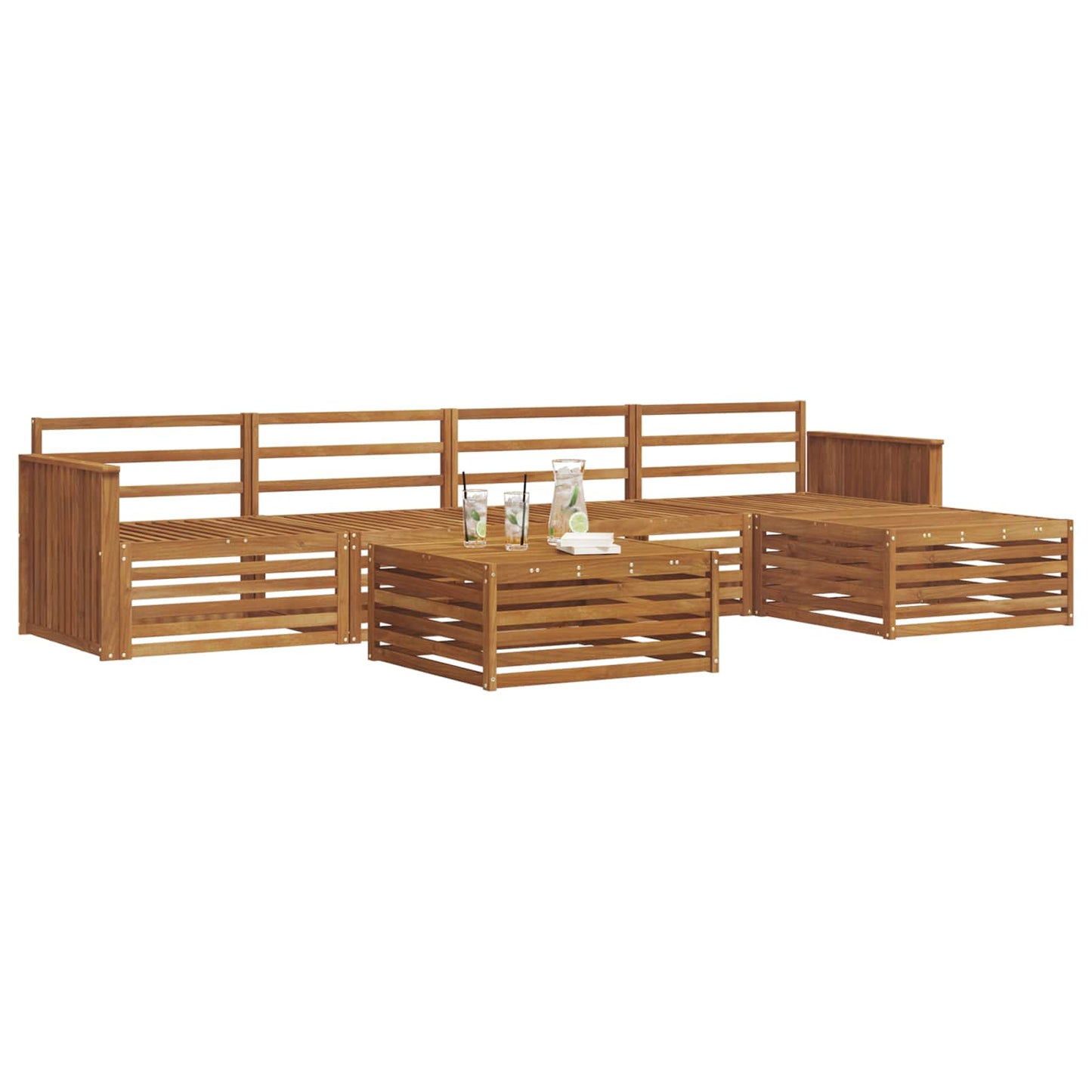 Outdoor-Sofagarnitur 6 pcs Natur Massivholz Akazie