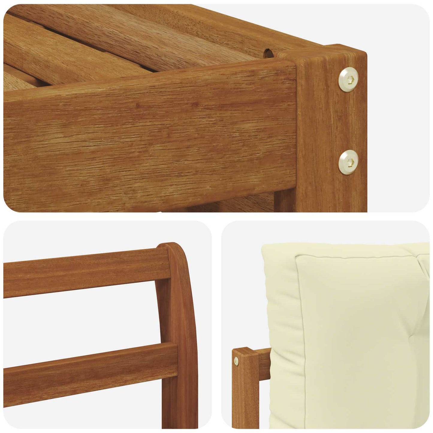 Outdoor-Sofagarnitur 6 stk. Natur und Creme