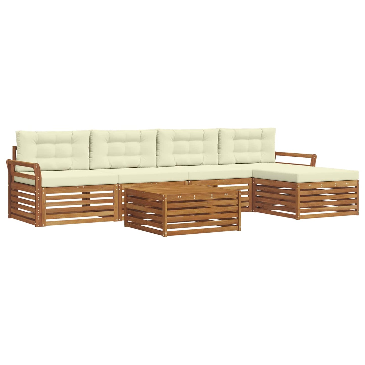 Outdoor-Sofagarnitur 6 stk. Natur und Creme
