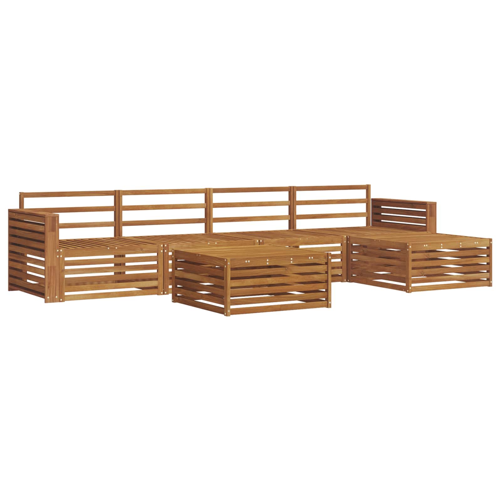 Outdoor-Sofagarnitur 6 stk. Natur Massivholz Akazie