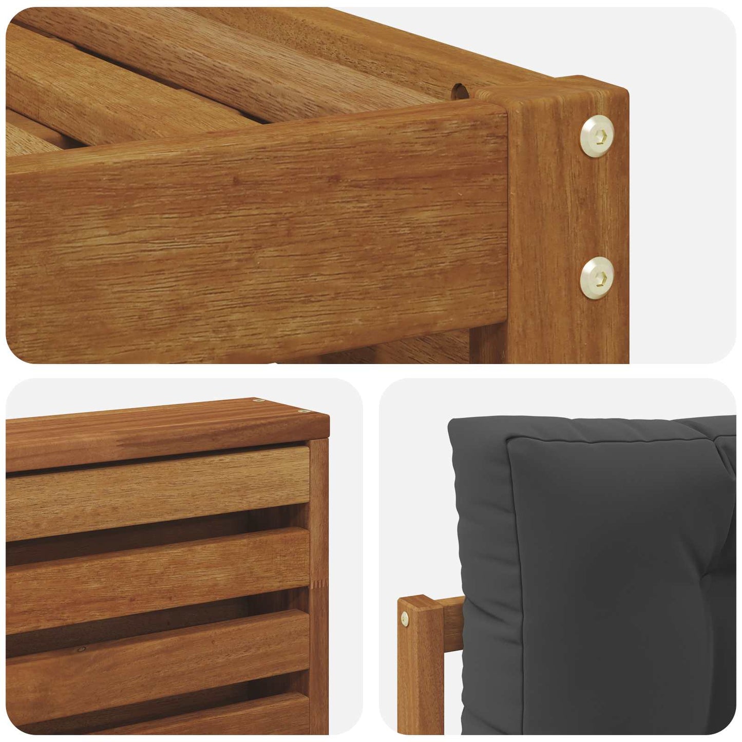 Outdoor-Sofagarnitur 6 stk. Natur und Anthrazit