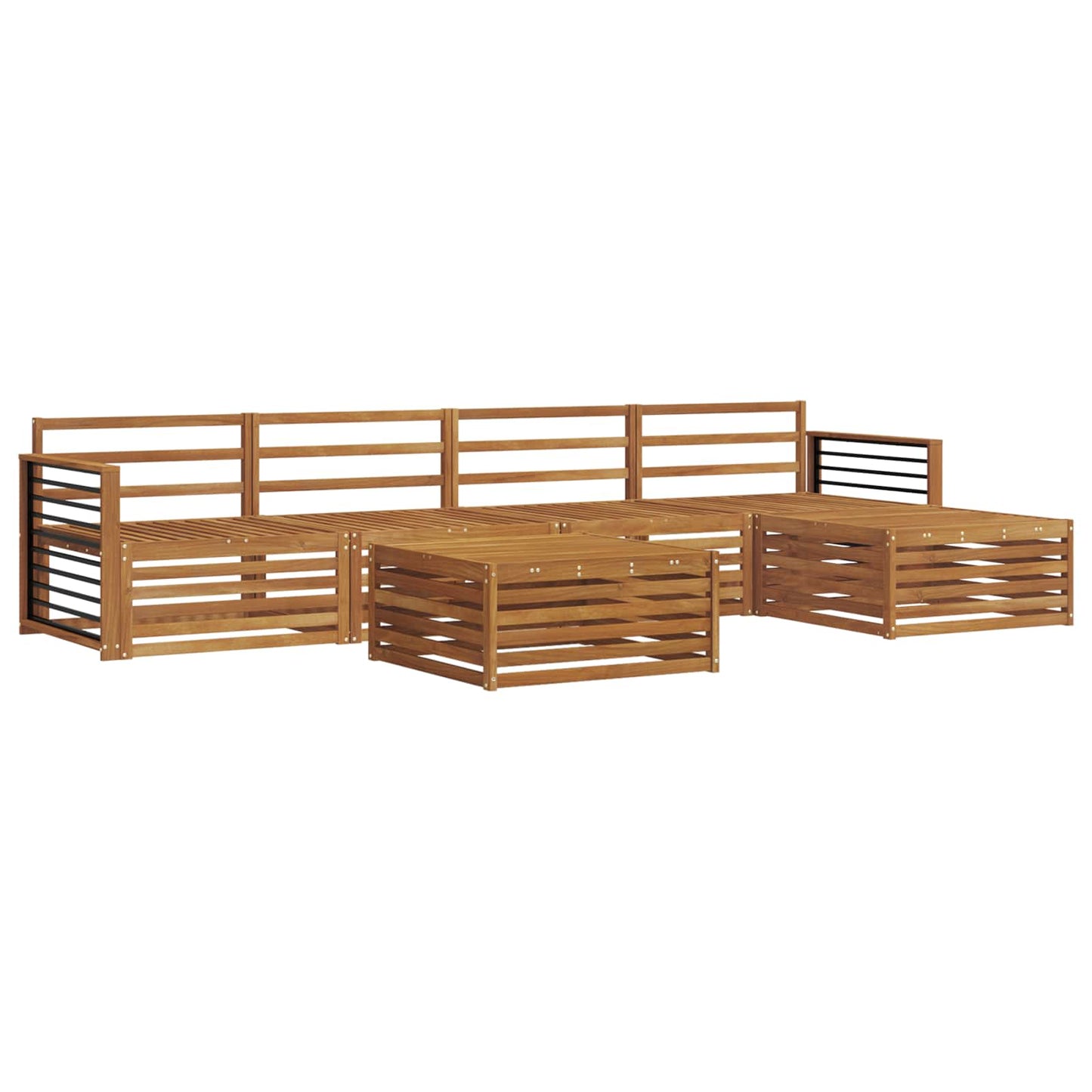 Outdoor-Sofagarnitur 6 pcs Natur Massivholz Akazie