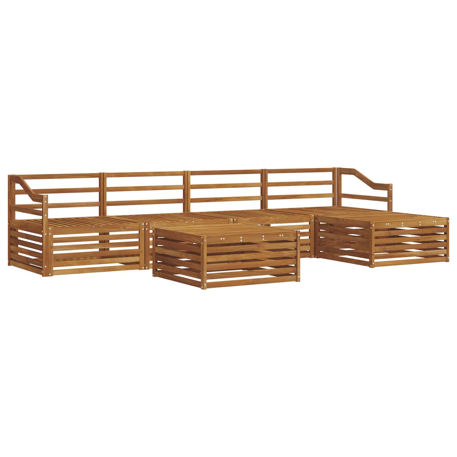 Outdoor-Sofagarnitur 6 pcs Natur Massivholz Akazie