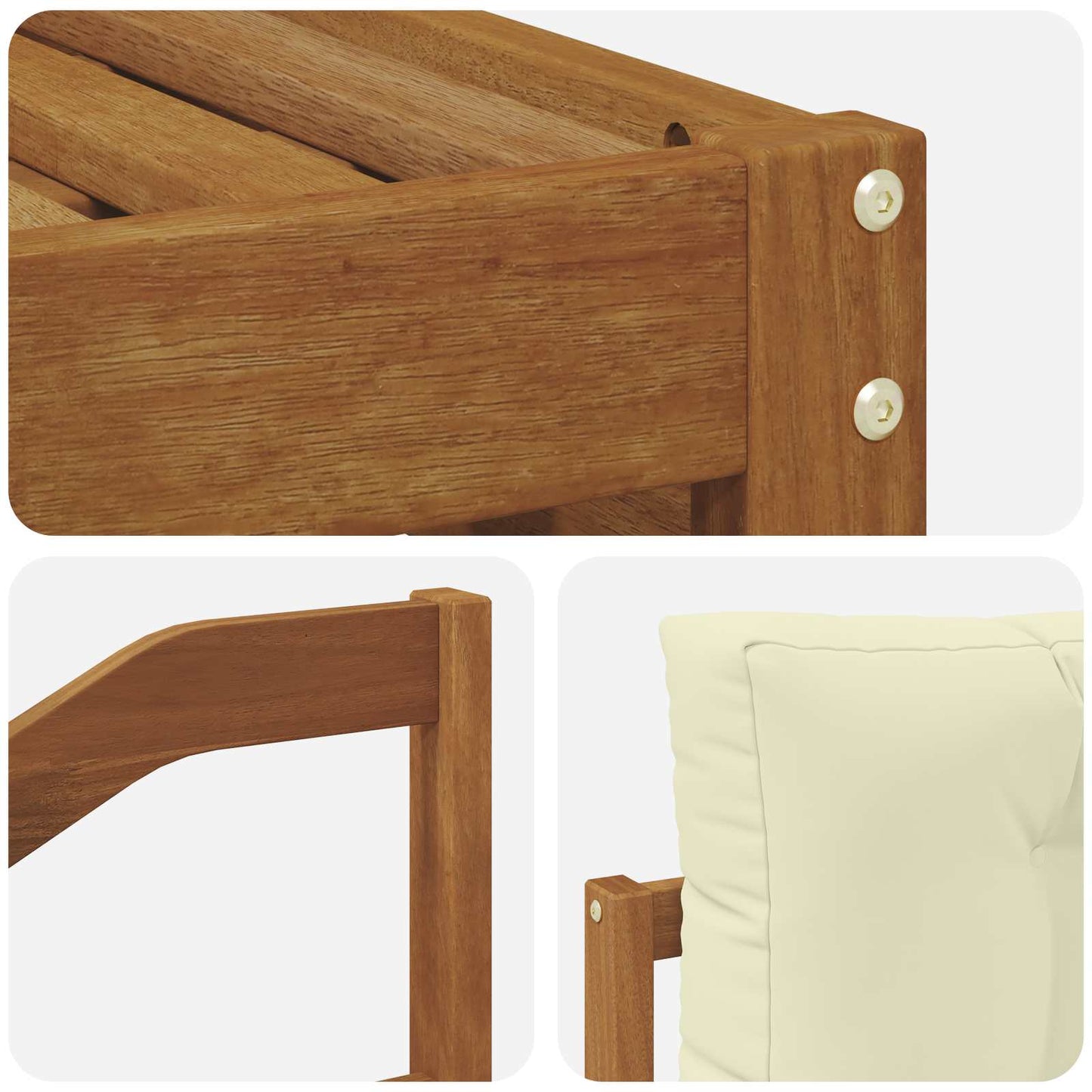 Outdoor-Sofagarnitur 6 stk. Natur und Creme