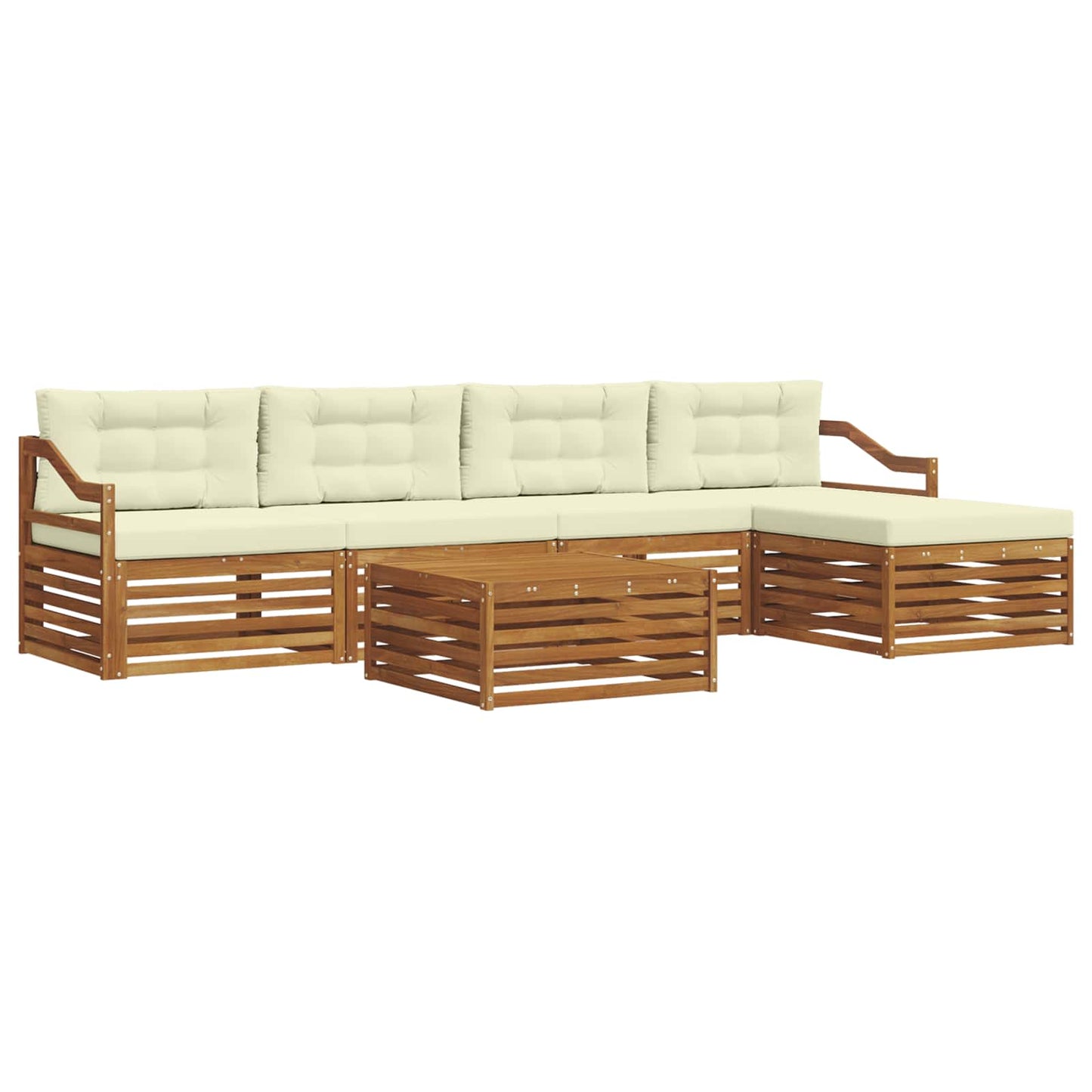 Outdoor-Sofagarnitur 6 stk. Natur und Creme