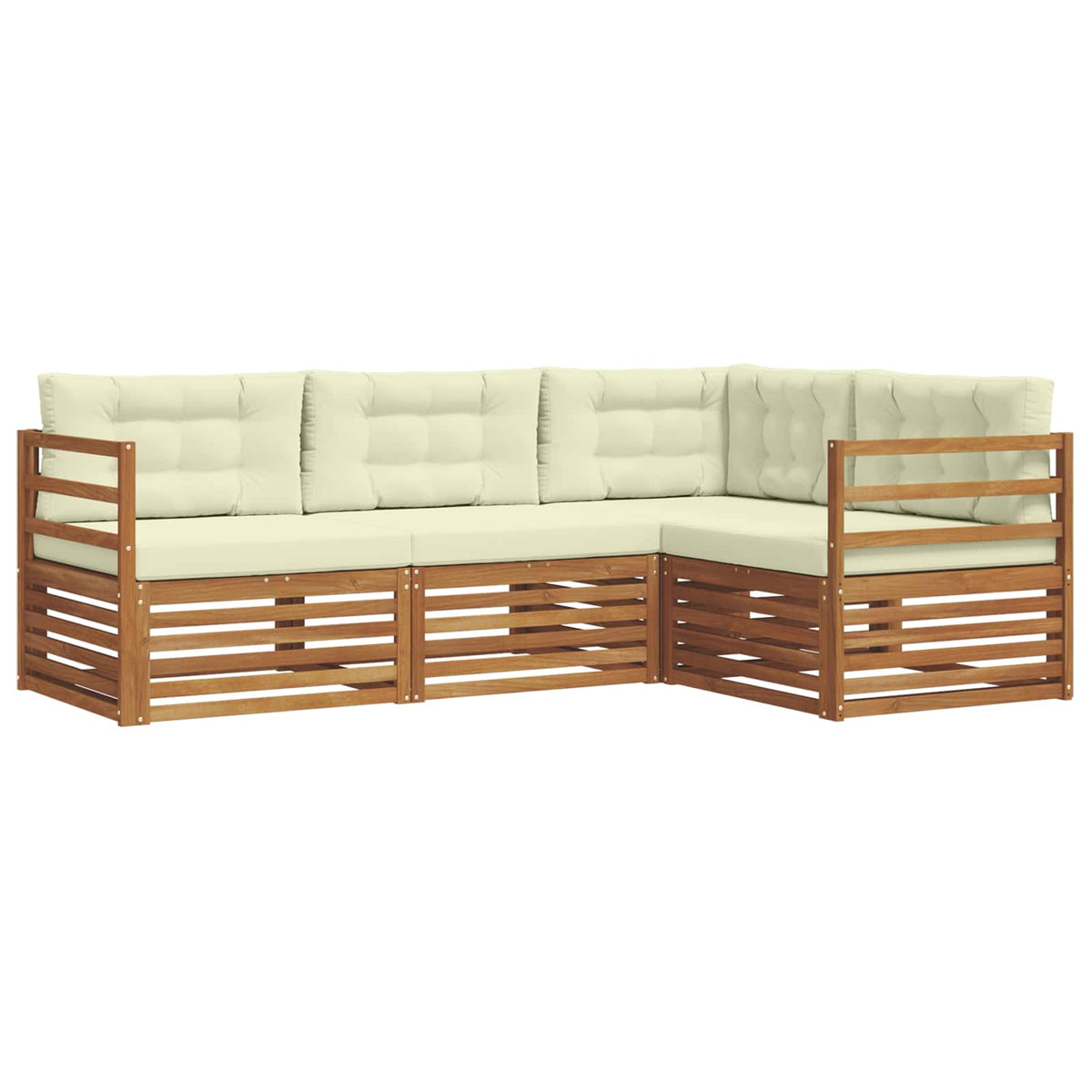 Outdoor-Sofagarnitur 4 stk. Natur und Creme