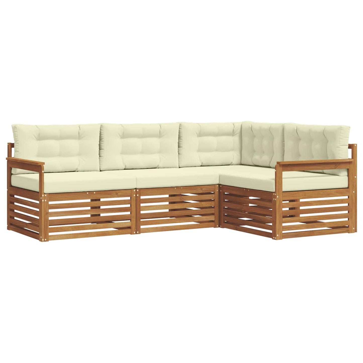 Outdoor-Sofagarnitur 4 stk. Natur und Creme
