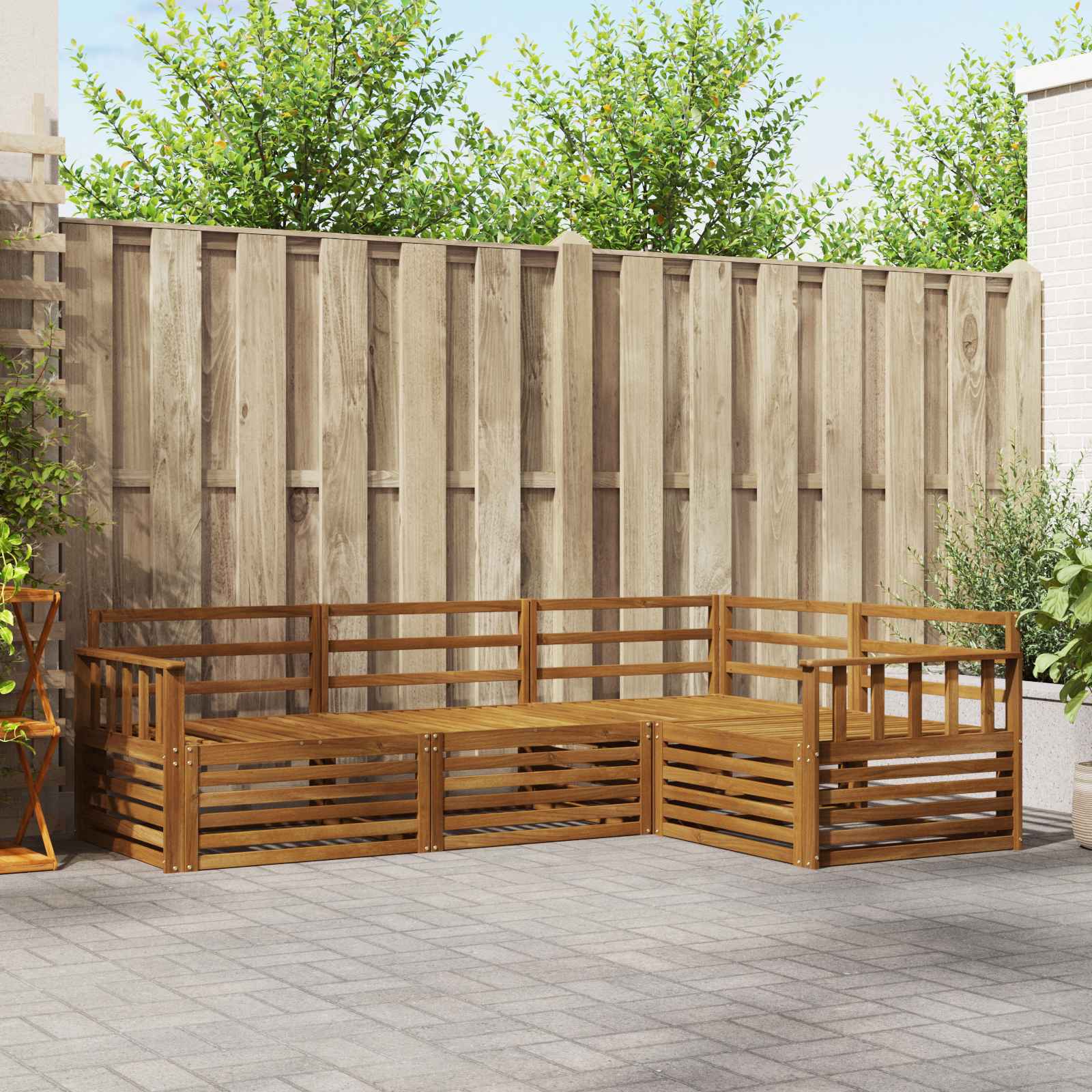 Outdoor-Sofagarnitur 4 pcs Natur Massivholz Akazie