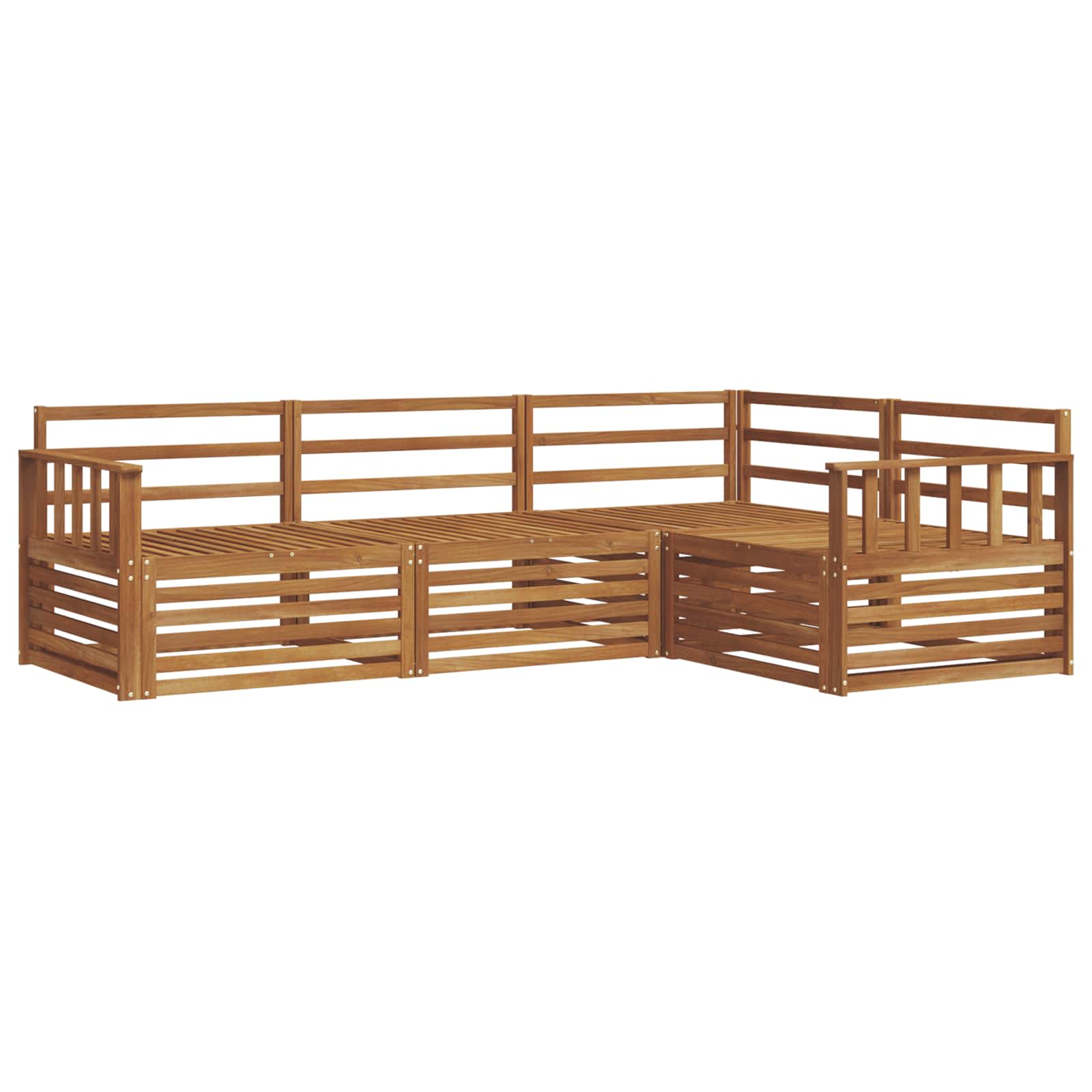 Outdoor-Sofagarnitur 4 pcs Natur Massivholz Akazie