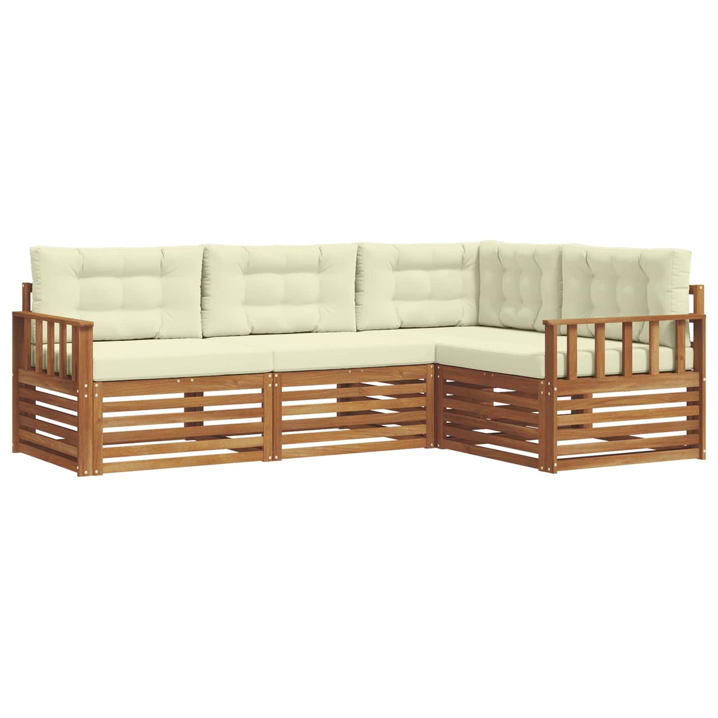 Outdoor-Sofagarnitur 4 stk. Natur und Creme