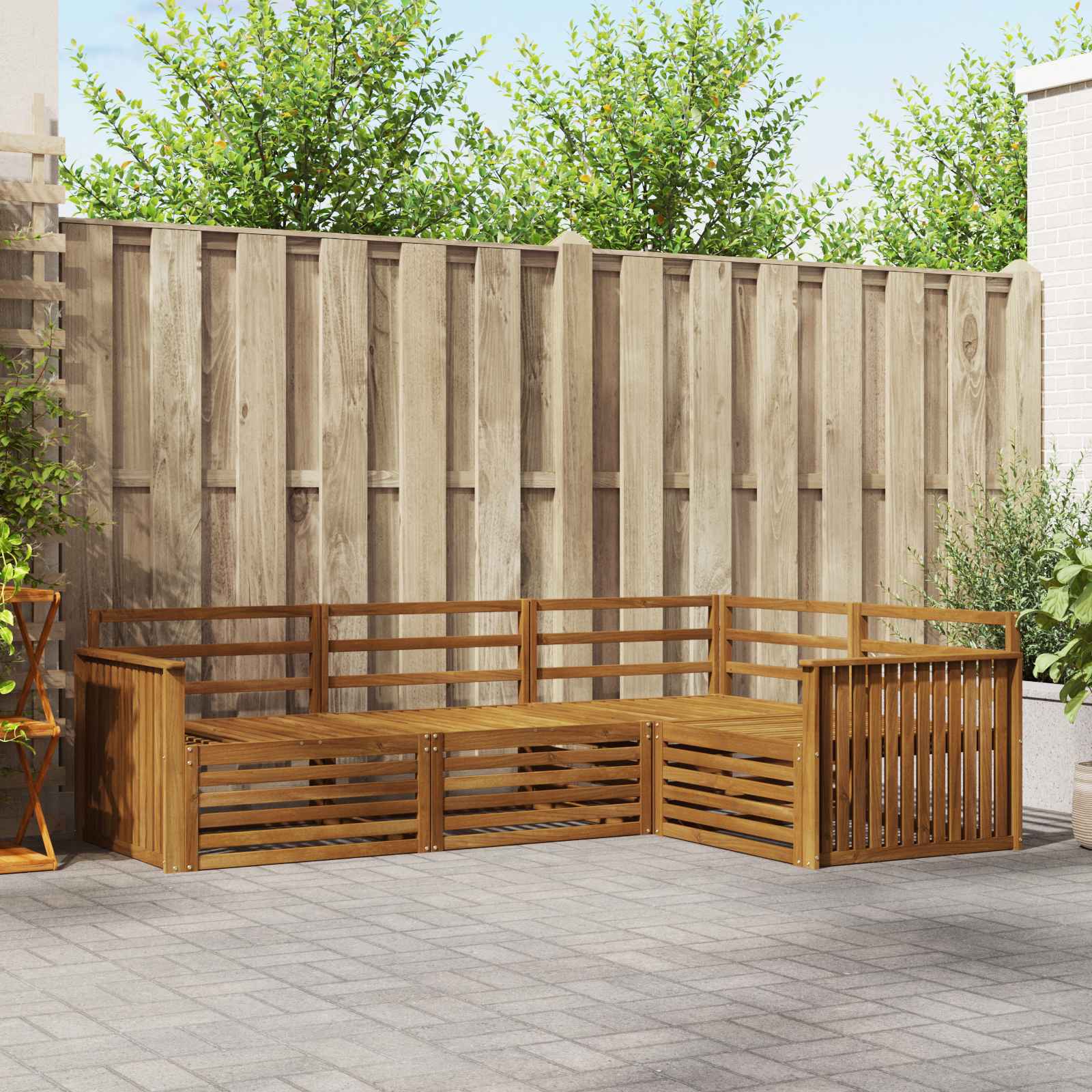 Outdoor-Sofagarnitur 4 pcs Natur Massivholz Akazie