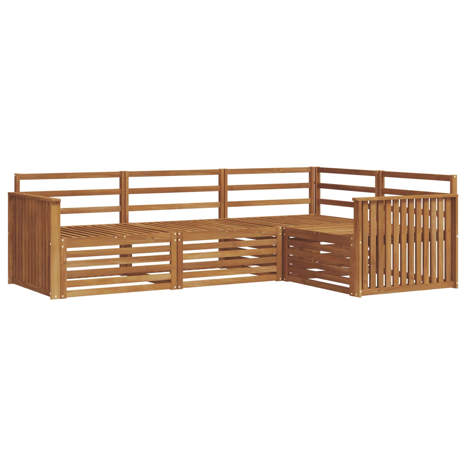 Outdoor-Sofagarnitur 4 pcs Natur Massivholz Akazie