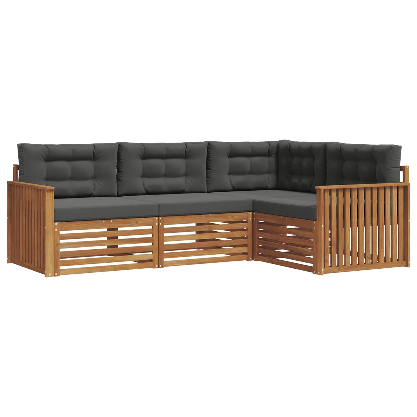 Outdoor-Sofagarnitur 4 stk. Natur und Anthrazit