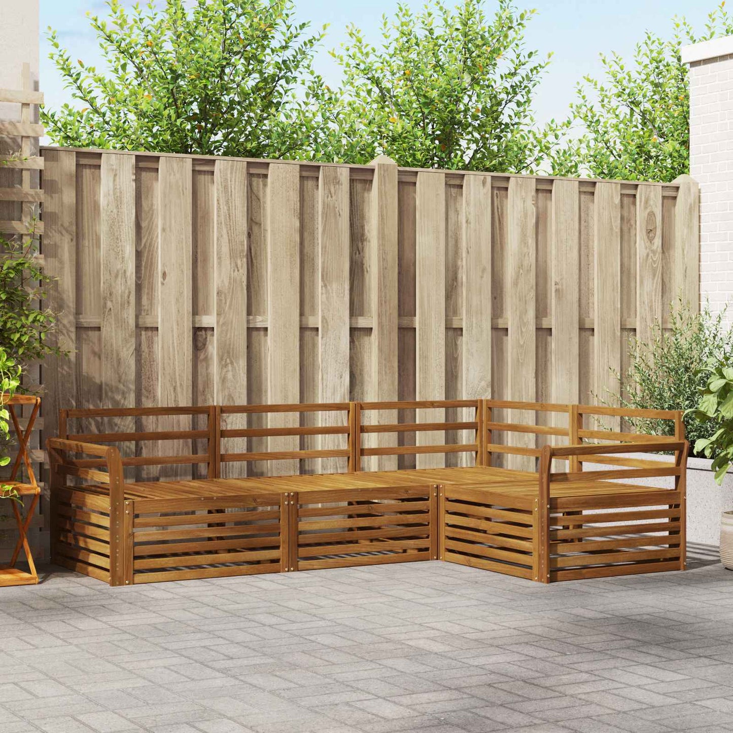 Outdoor-Sofagarnitur 4 pcs Natur Massivholz Akazie
