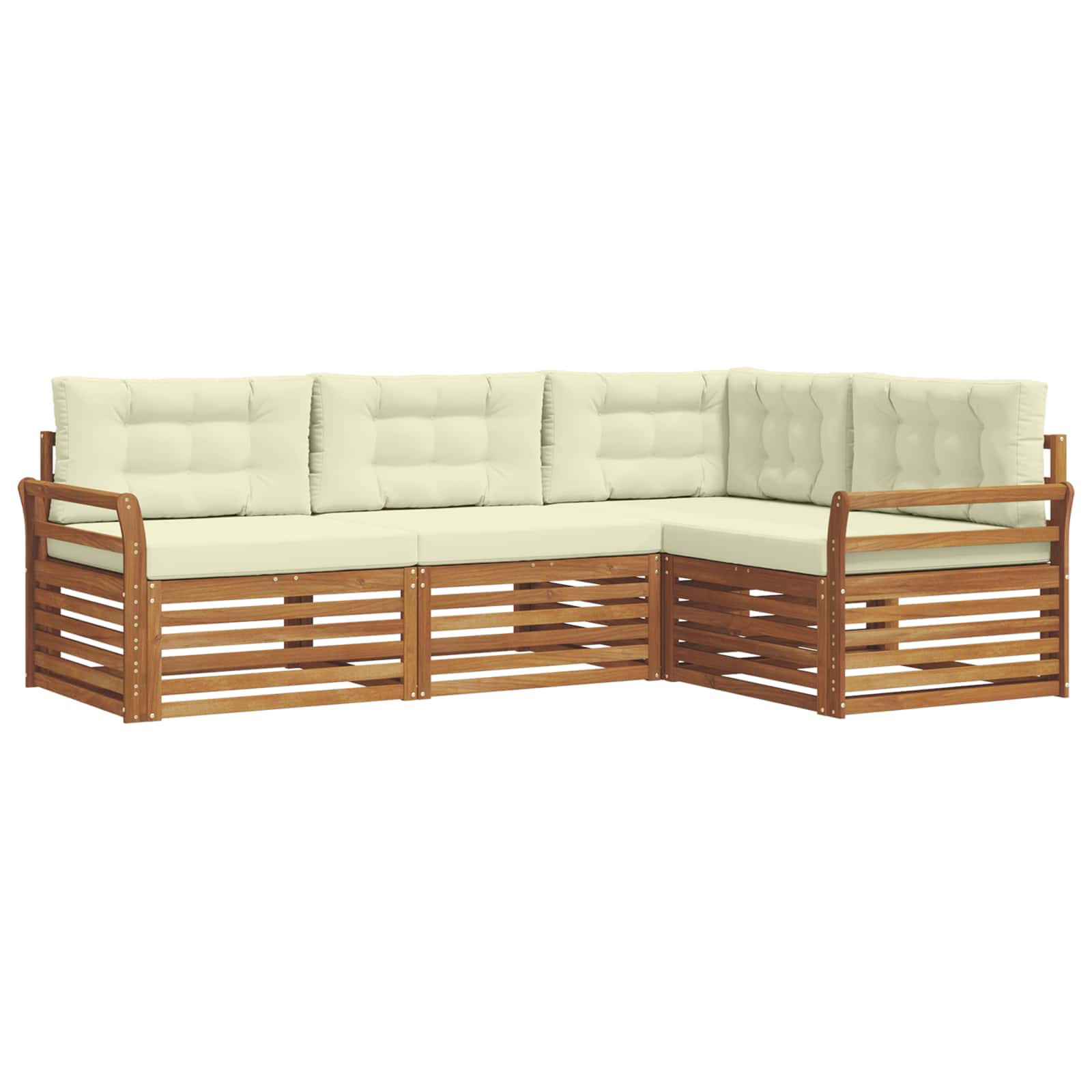 Outdoor-Sofagarnitur 4 stk. Natur und Creme