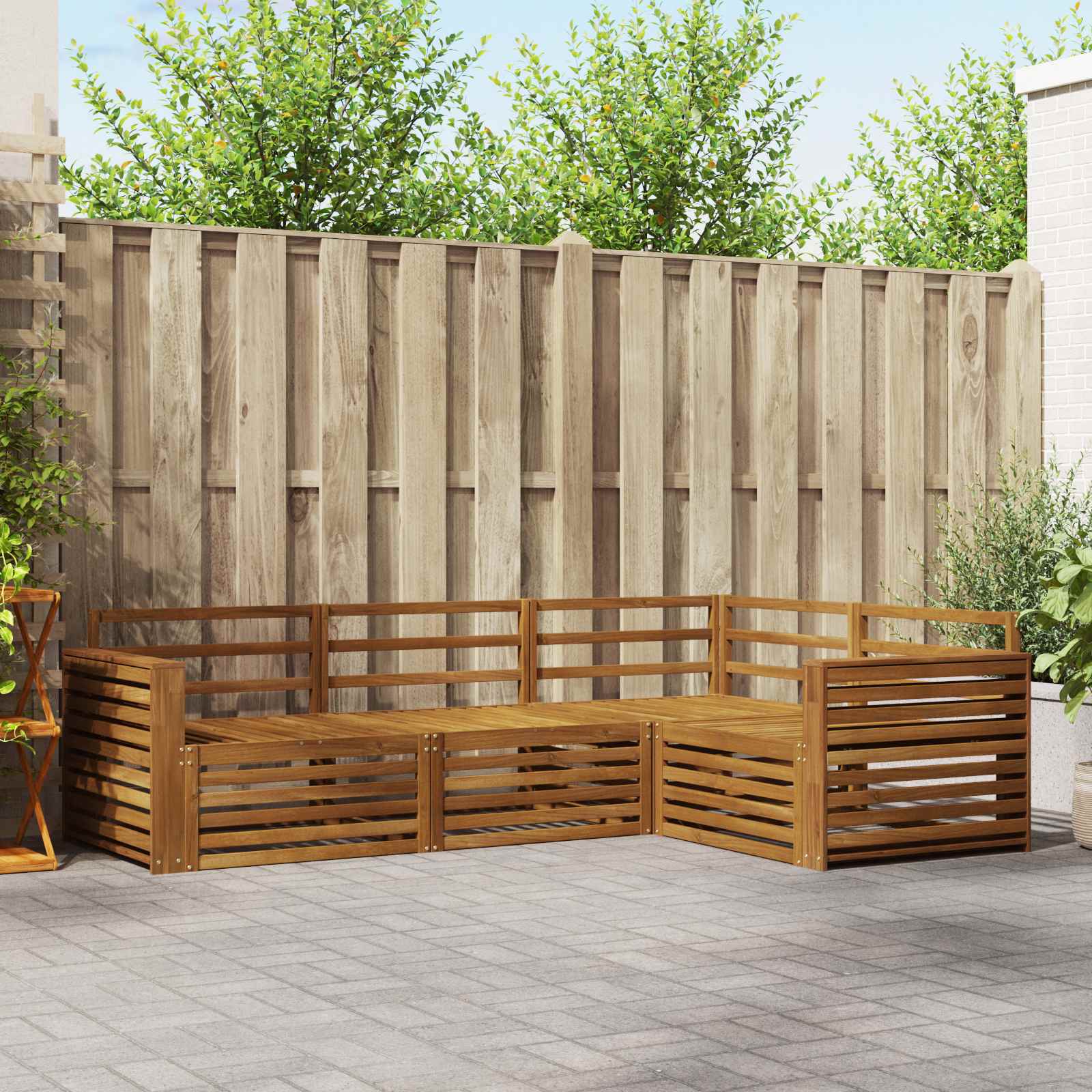 Outdoor-Sofagarnitur 4 pcs Natur Massivholz Akazie