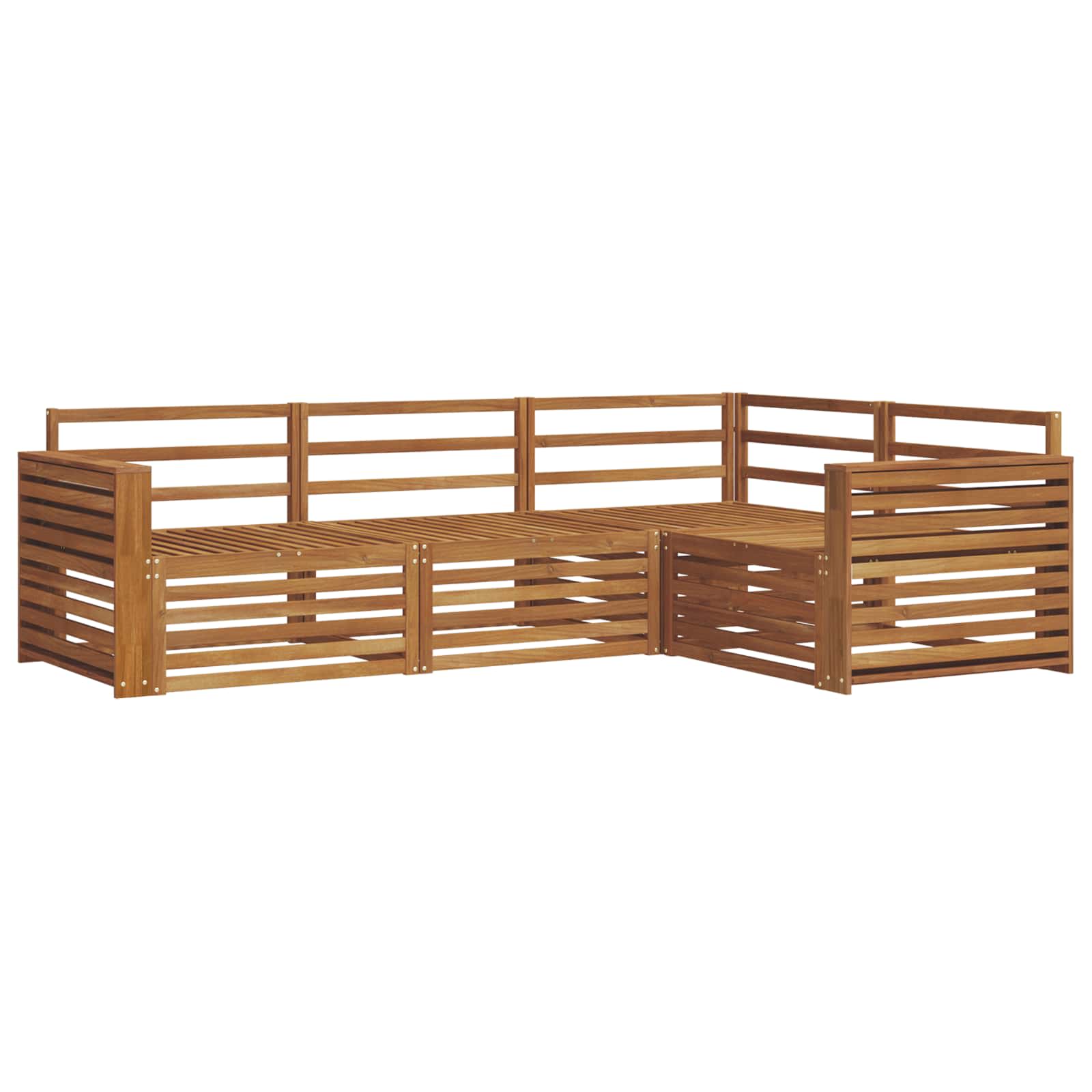 Outdoor-Sofagarnitur 4 pcs Natur Massivholz Akazie