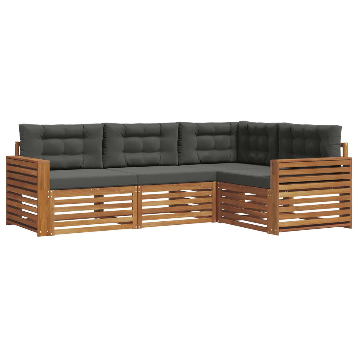 Outdoor-Sofagarnitur 4 stk. Natur und Anthrazit