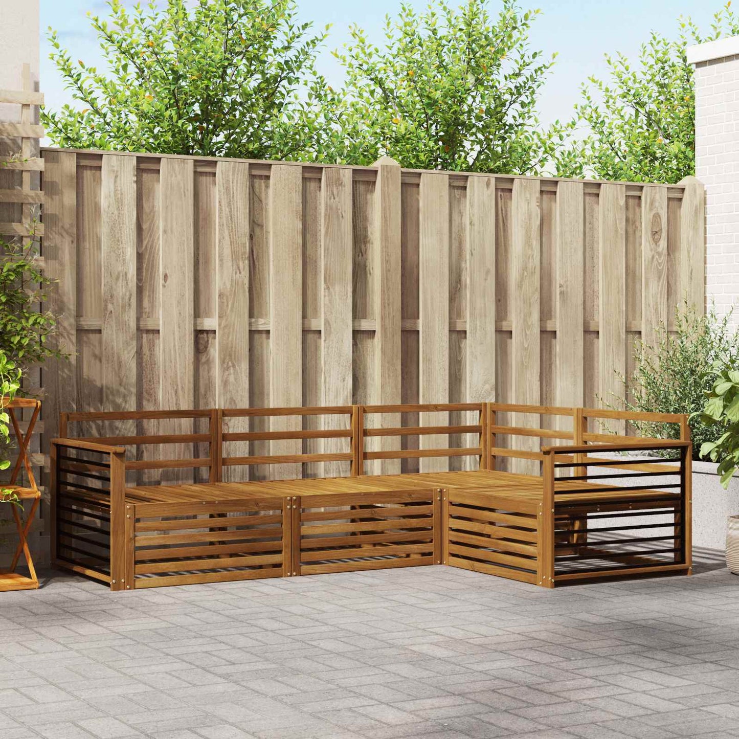 Outdoor-Sofagarnitur 4 pcs Natur Massivholz Akazie