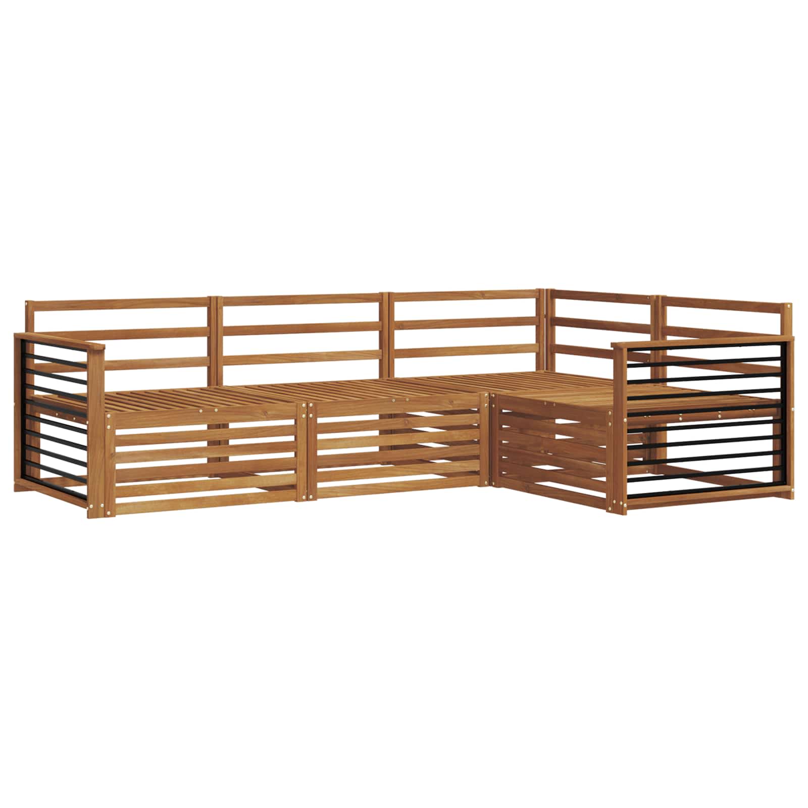 Outdoor-Sofagarnitur 4 pcs Natur Massivholz Akazie