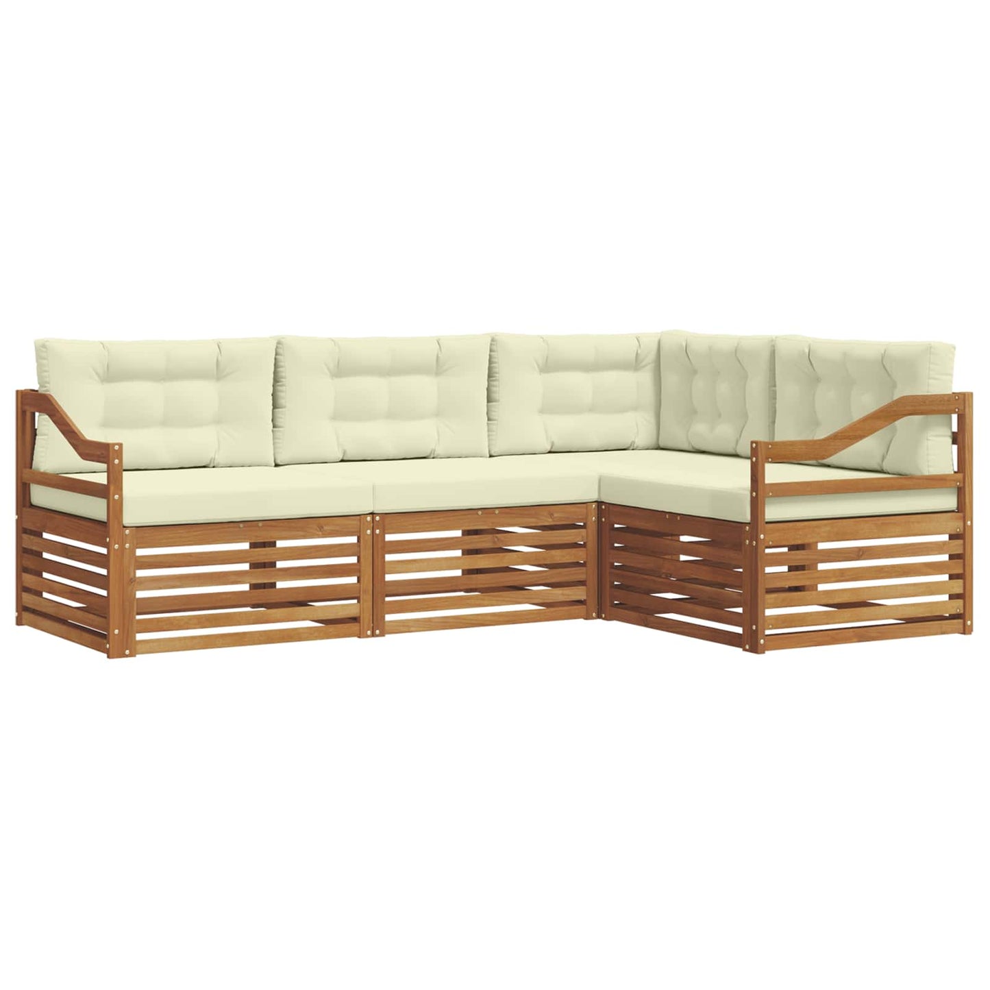 Outdoor-Sofagarnitur 4 stk. Natur und Creme