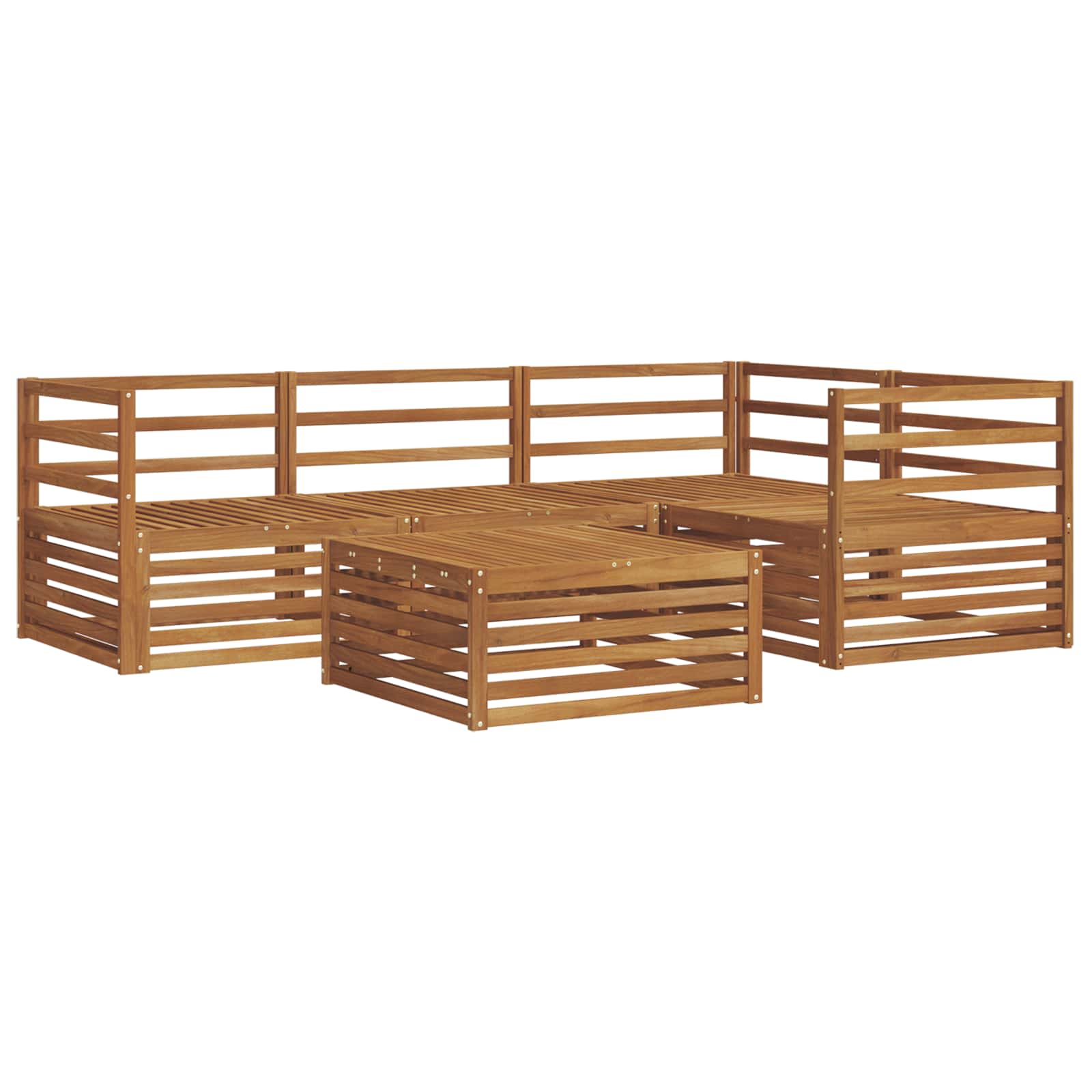 Outdoor-Sofagarnitur 5 pcs Natur Massivholz Akazie