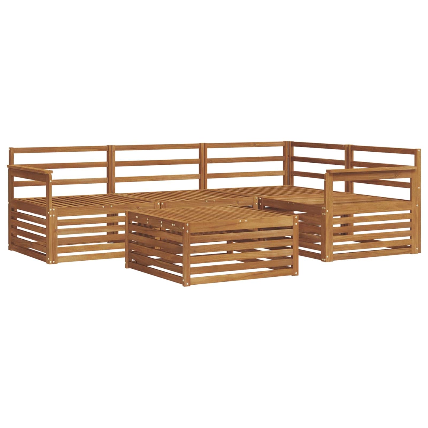 Outdoor-Sofagarnitur 5 pcs Natur Massivholz Akazie