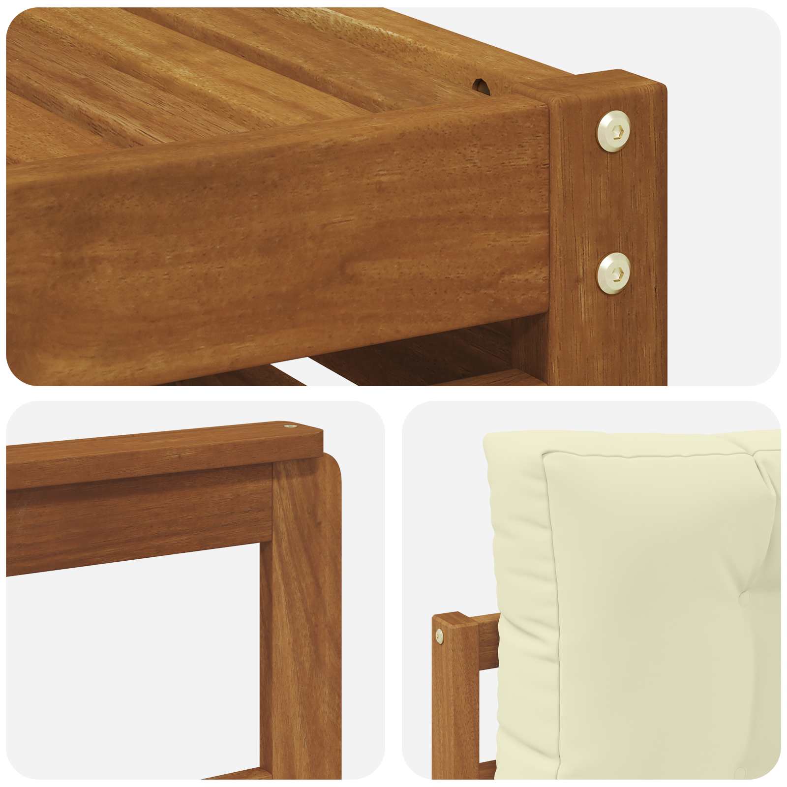 Outdoor-Sofagarnitur 5 stk. Natur und Creme
