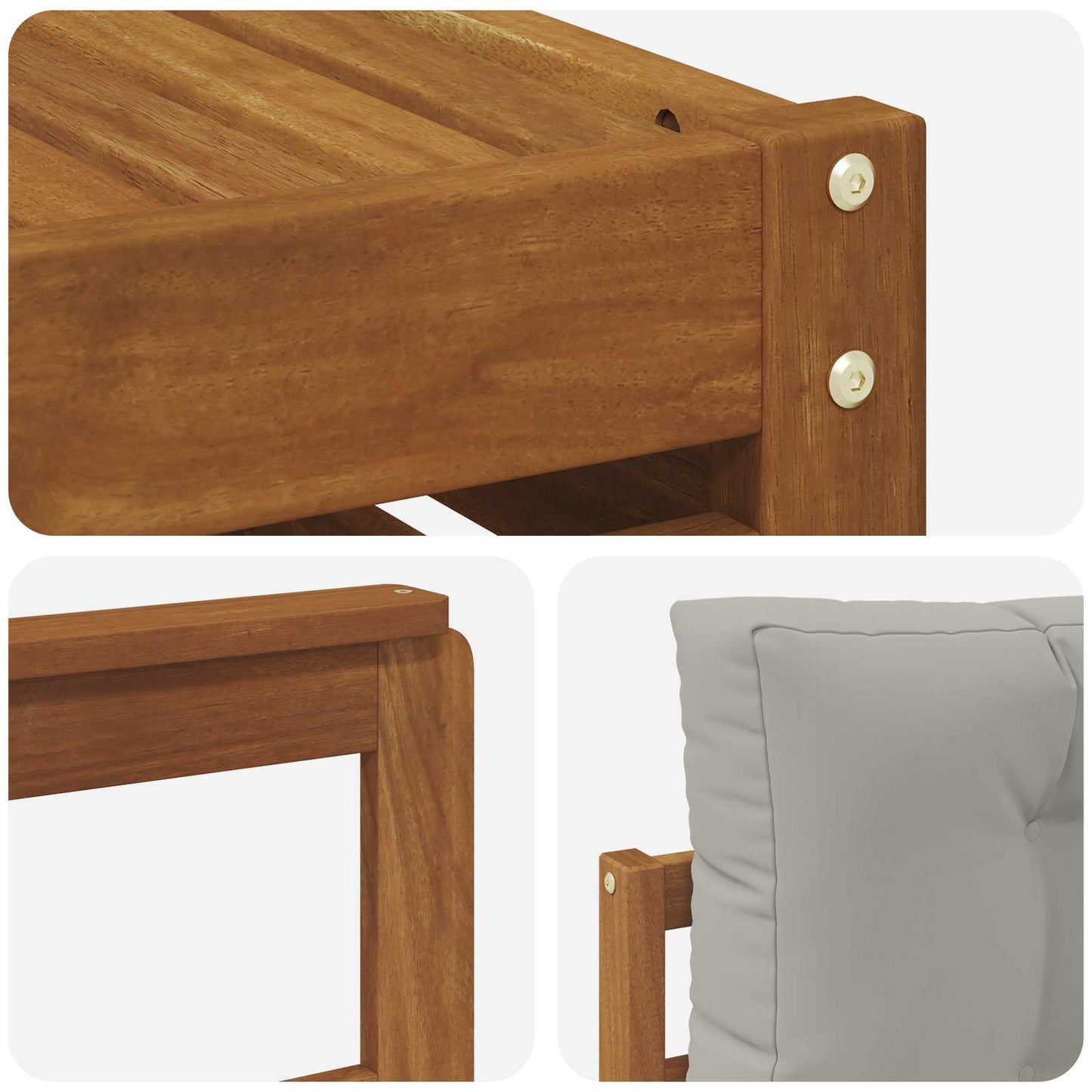 Outdoor-Sofagarnitur mit Kissen 5 pcs Natürlich und Hellgrau