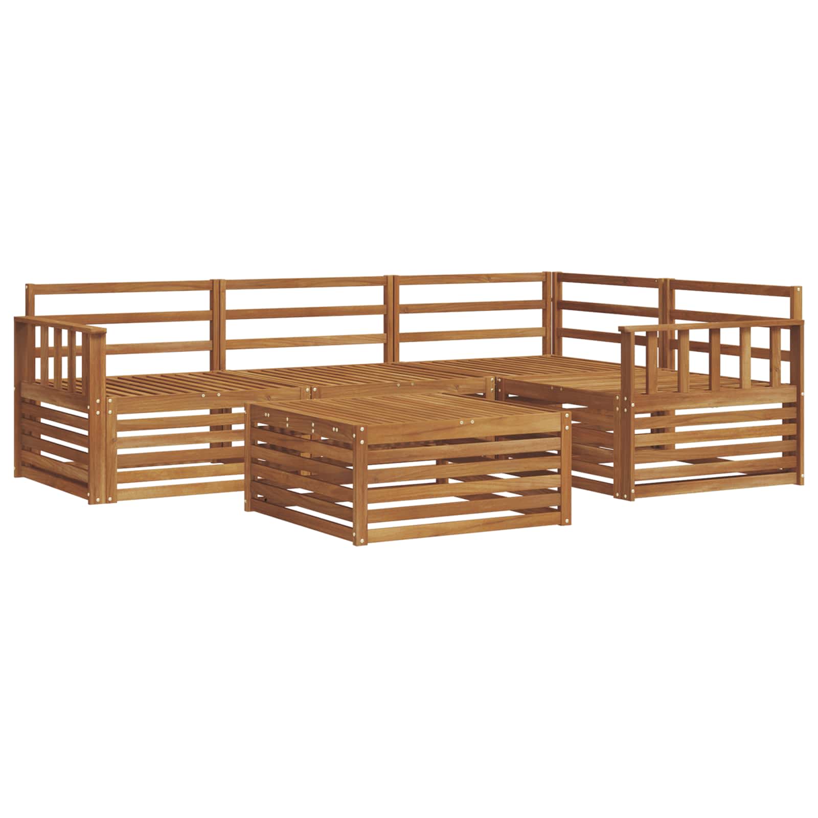 Outdoor-Sofagarnitur 5 pcs Natur Massivholz Akazie