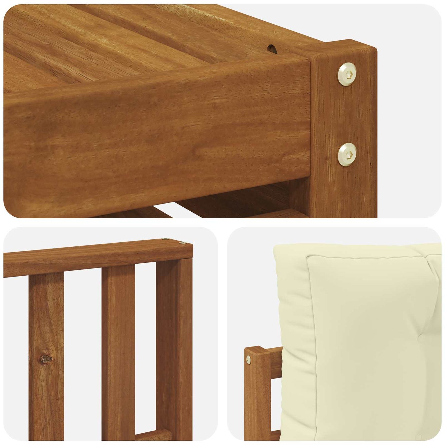 Outdoor-Sofagarnitur 5 stk. Natur und Creme