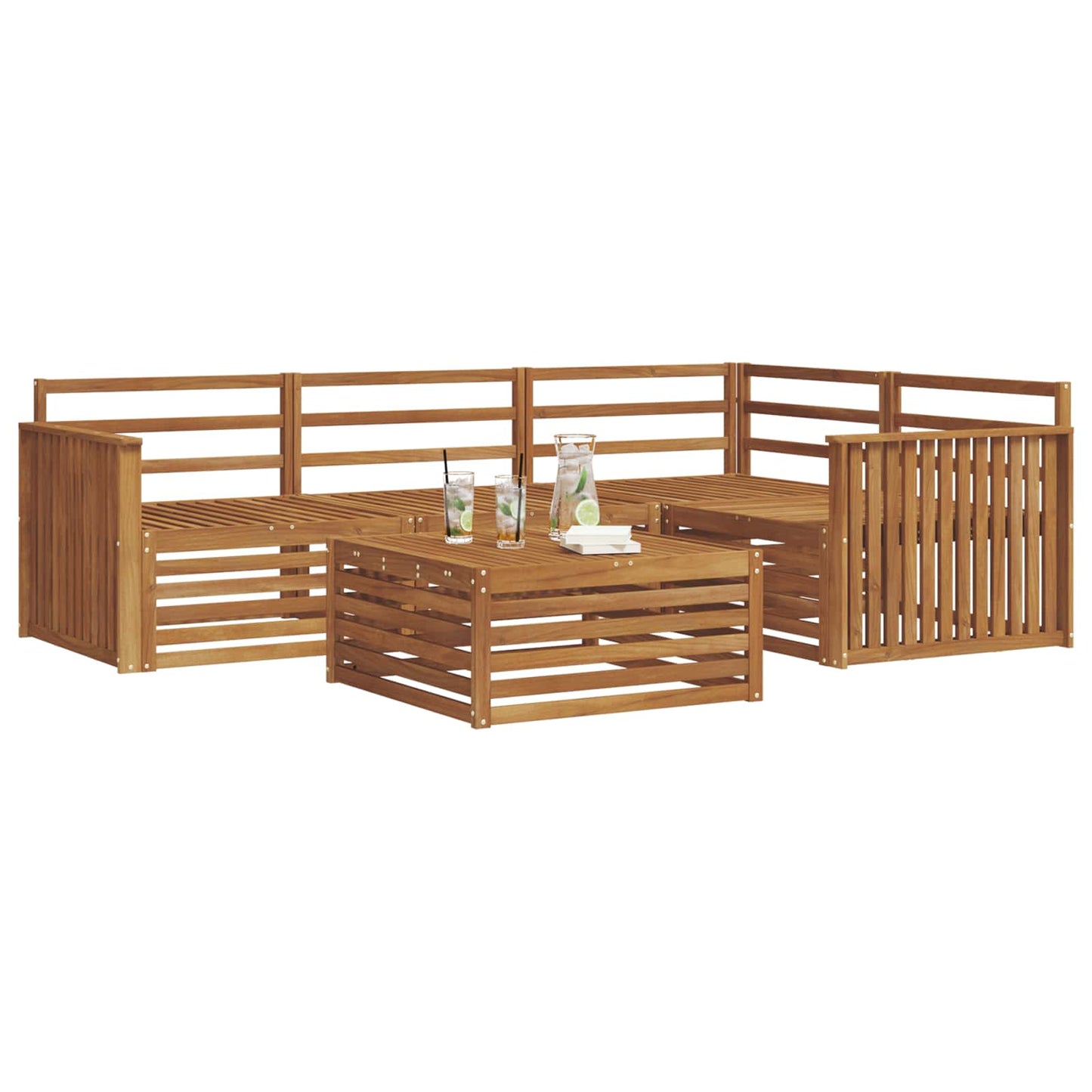 Outdoor-Sofagarnitur 5 pcs Natur Massivholz Akazie