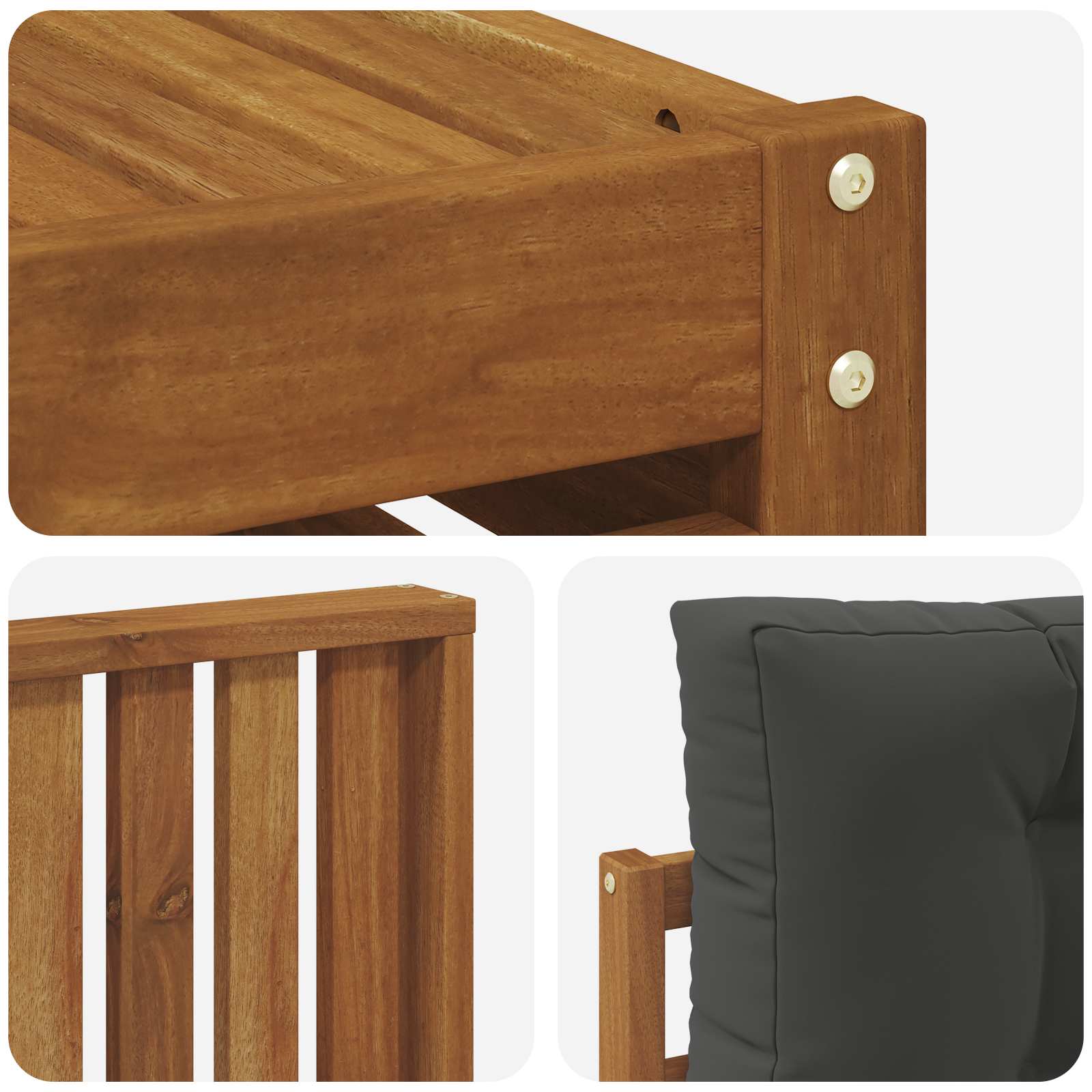 Outdoor-Sofagarnitur 5 stk. Natur und Anthrazit