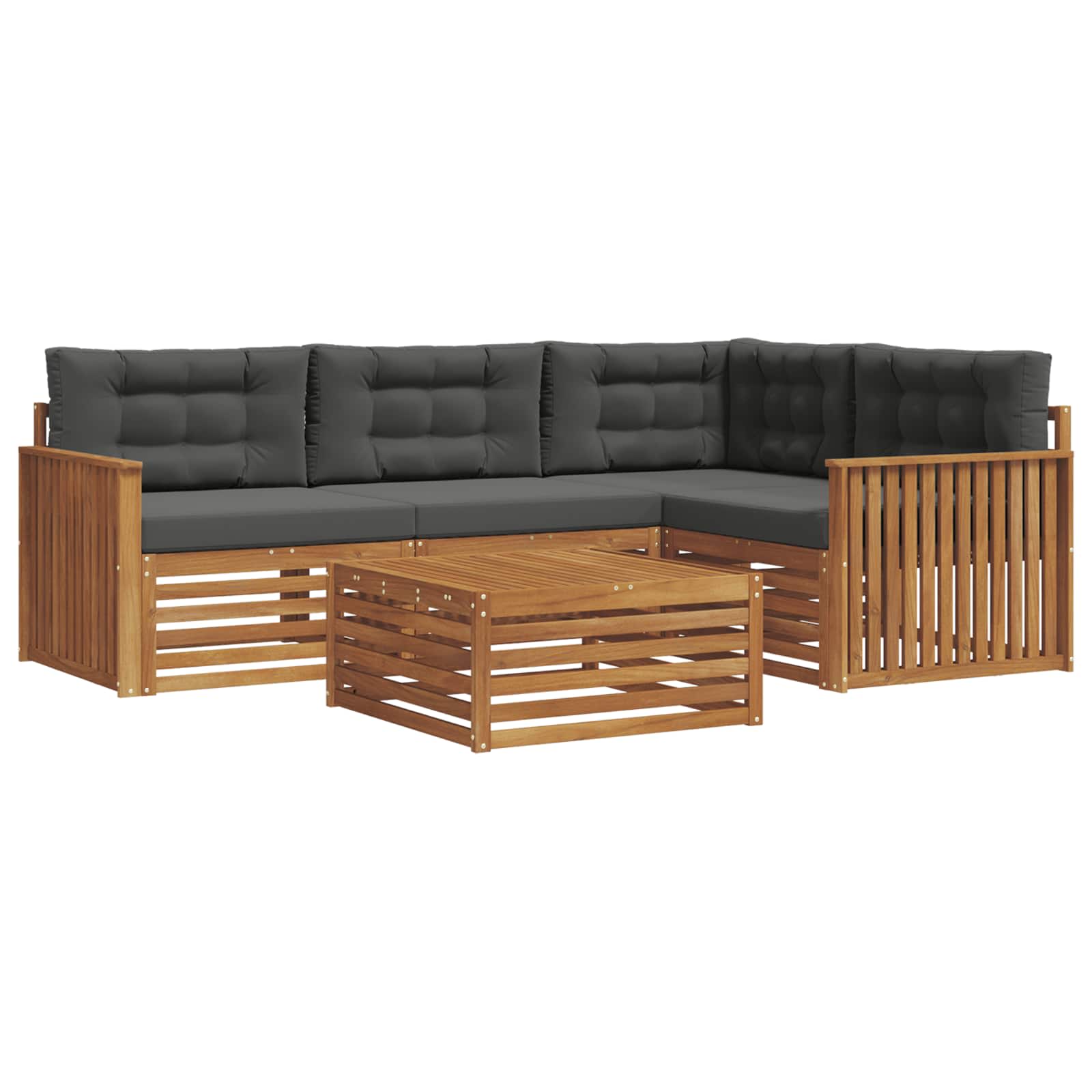 Outdoor-Sofagarnitur 5 stk. Natur und Anthrazit