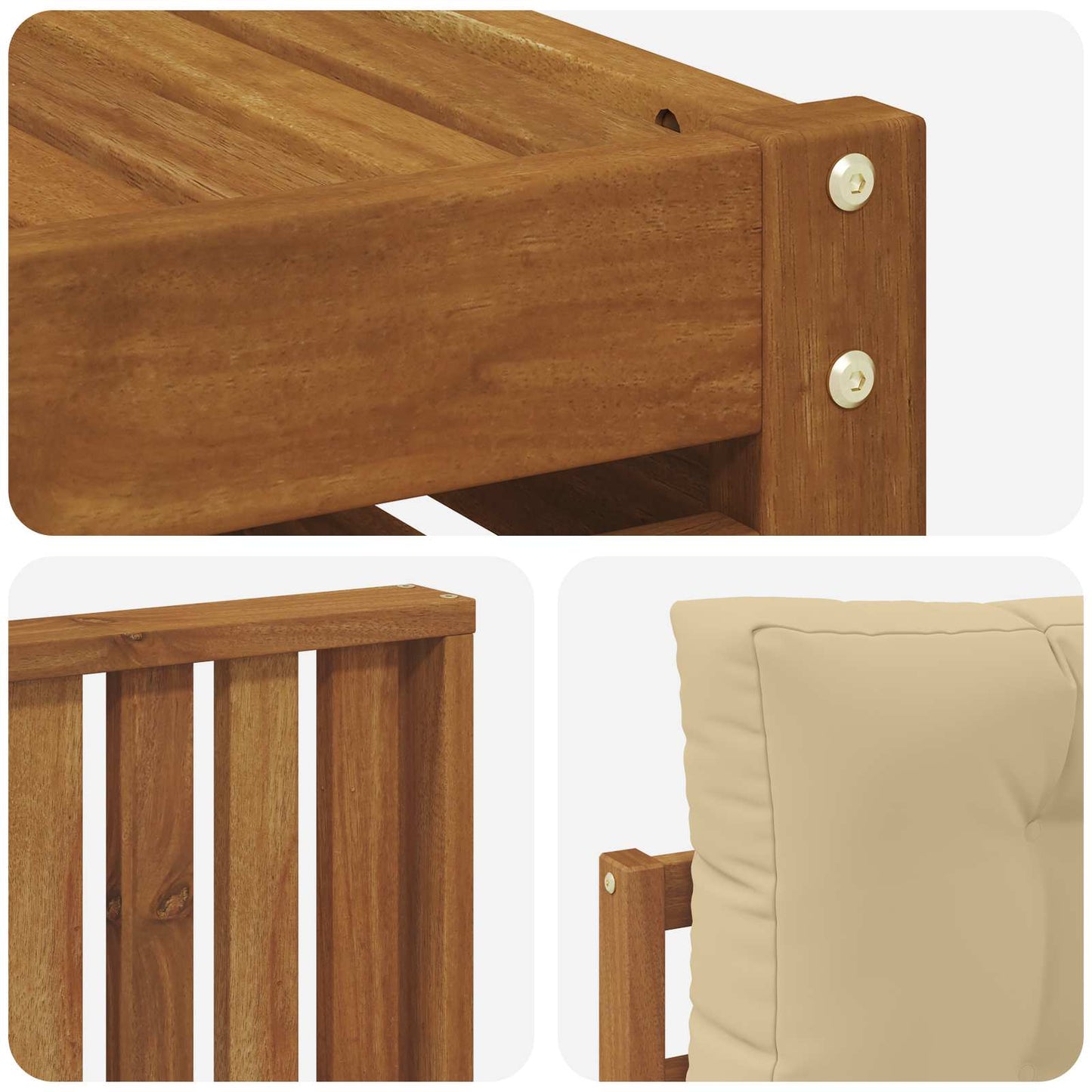 Outdoor-Sofagarnitur 5 stk. Natur und Beige