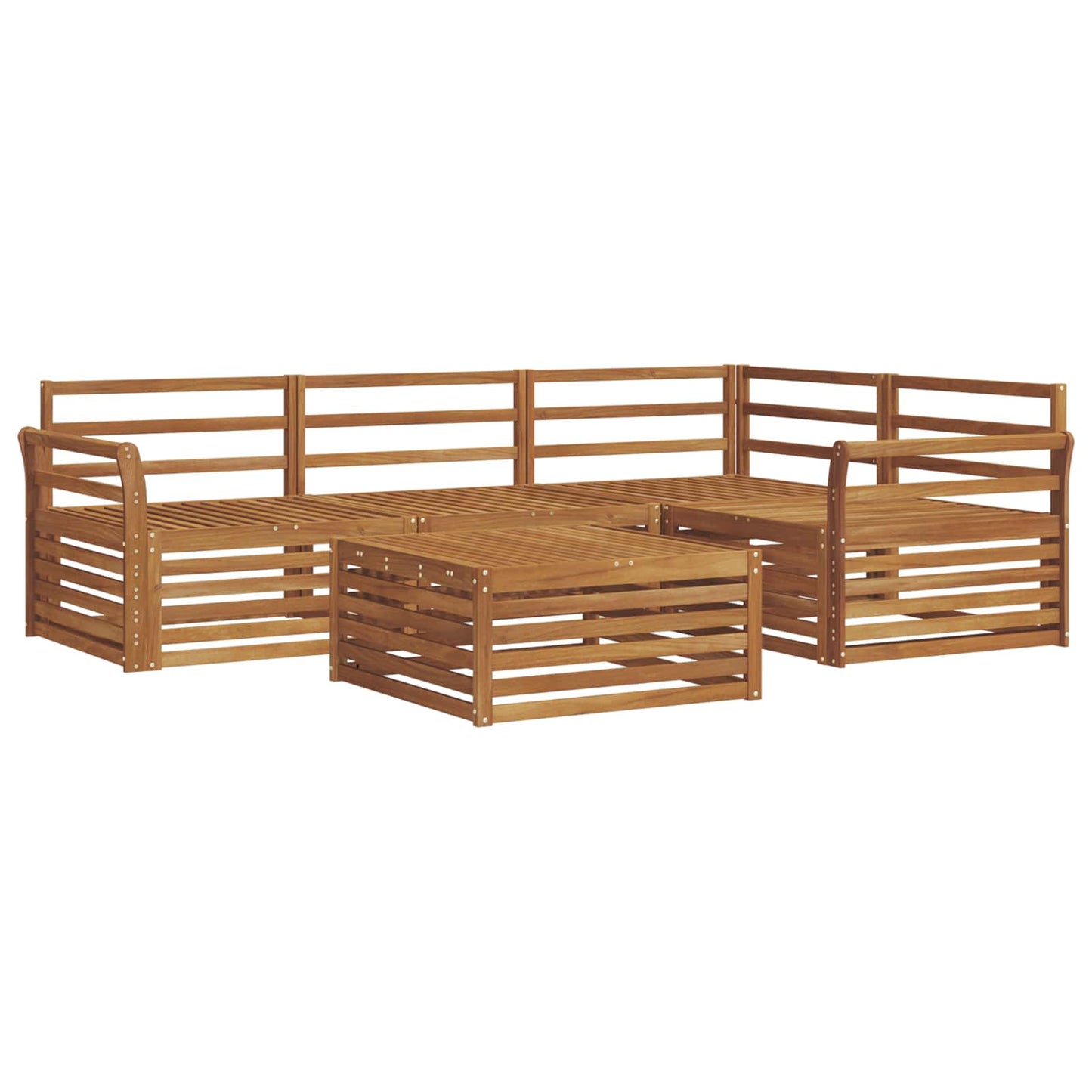 Outdoor-Sofagarnitur 5 pcs Natur Massivholz Akazie