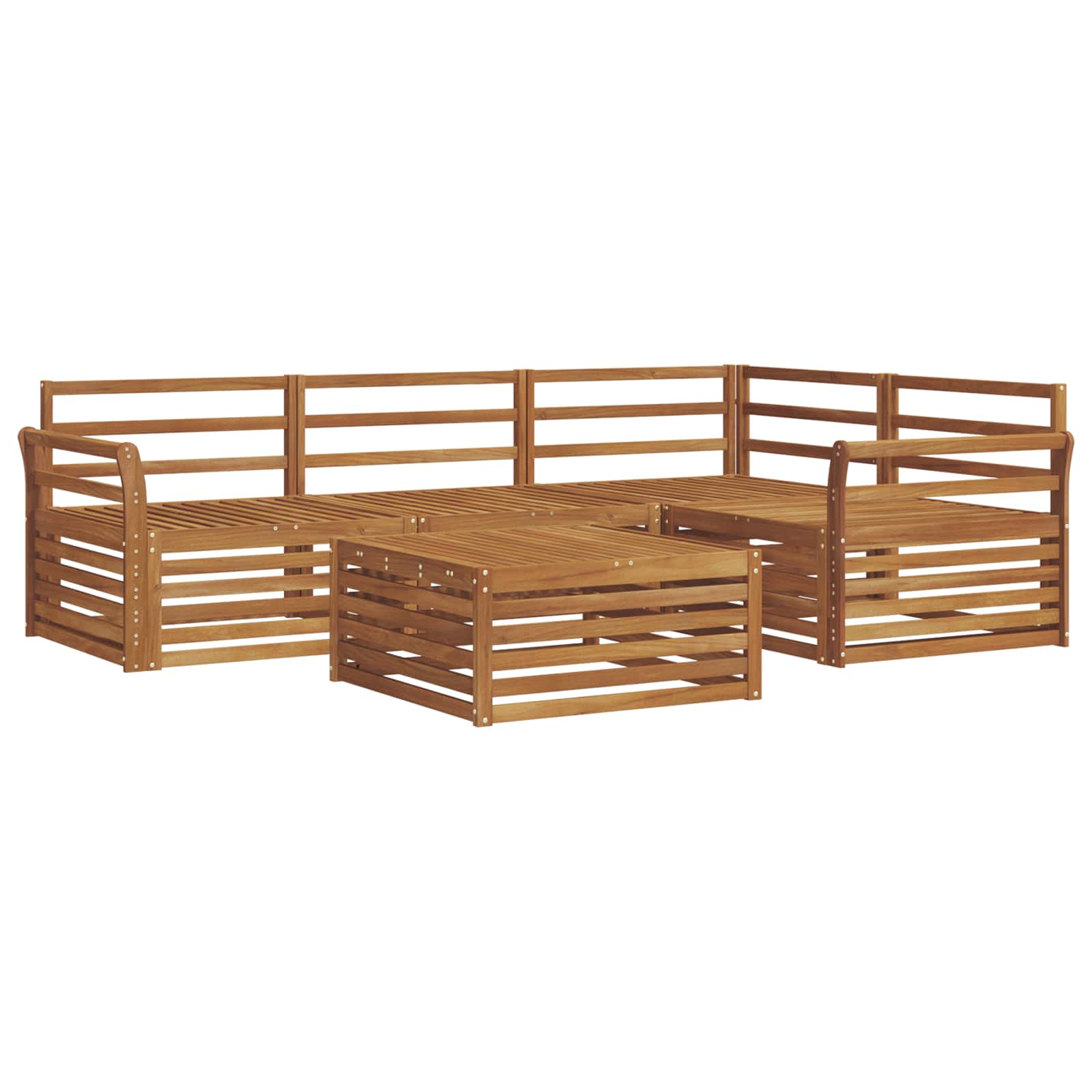Outdoor-Sofagarnitur 5 pcs Natur Massivholz Akazie