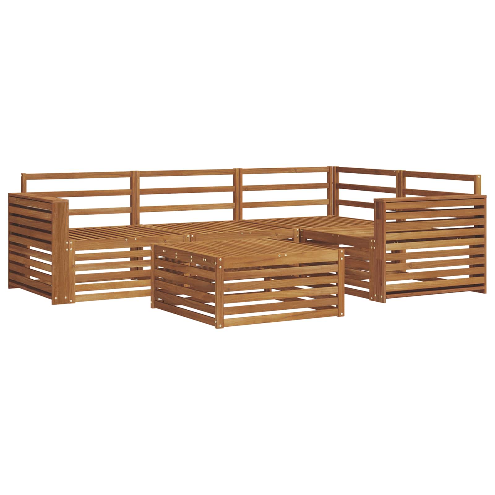 Outdoor-Sofagarnitur 5 pcs Natur Massivholz Akazie