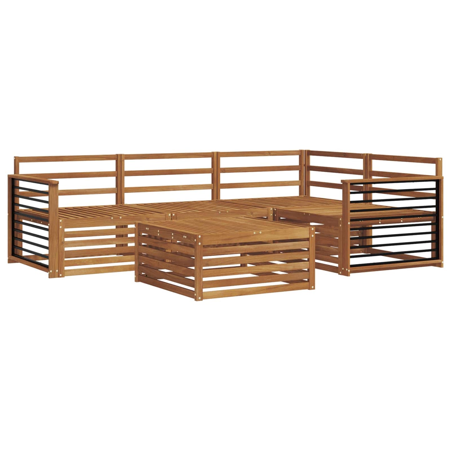 Outdoor-Sofagarnitur 5 pcs Natur Massivholz Akazie