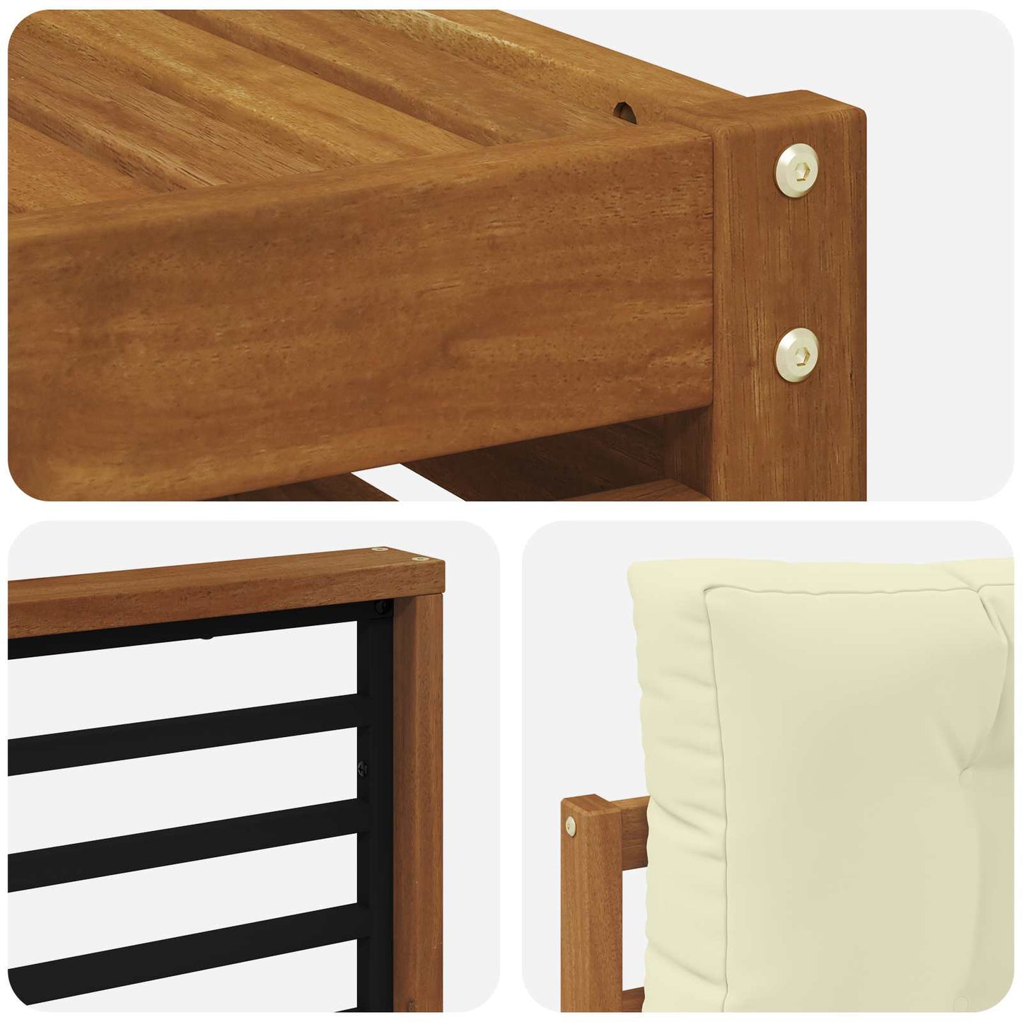 Outdoor-Sofagarnitur 5 stk. Natur und Creme