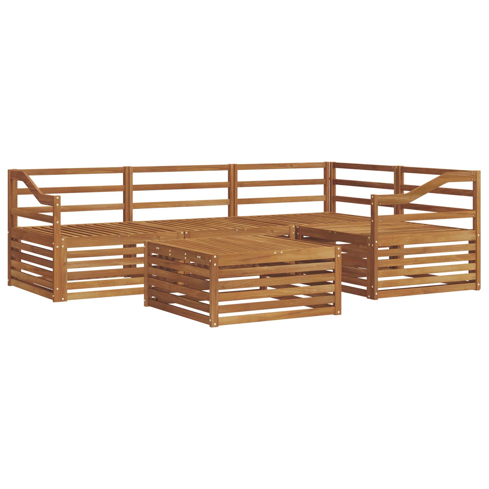 Outdoor-Sofagarnitur 5 pcs Natur Massivholz Akazie