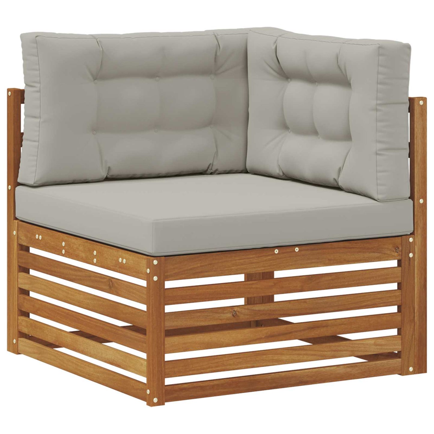 Outdoor-Sofagarnitur 5 stk. Natürlich und Hellgrau