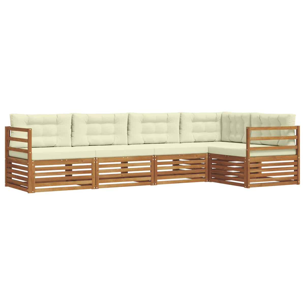 Outdoor-Sofagarnitur 5 stk. Natur und Creme