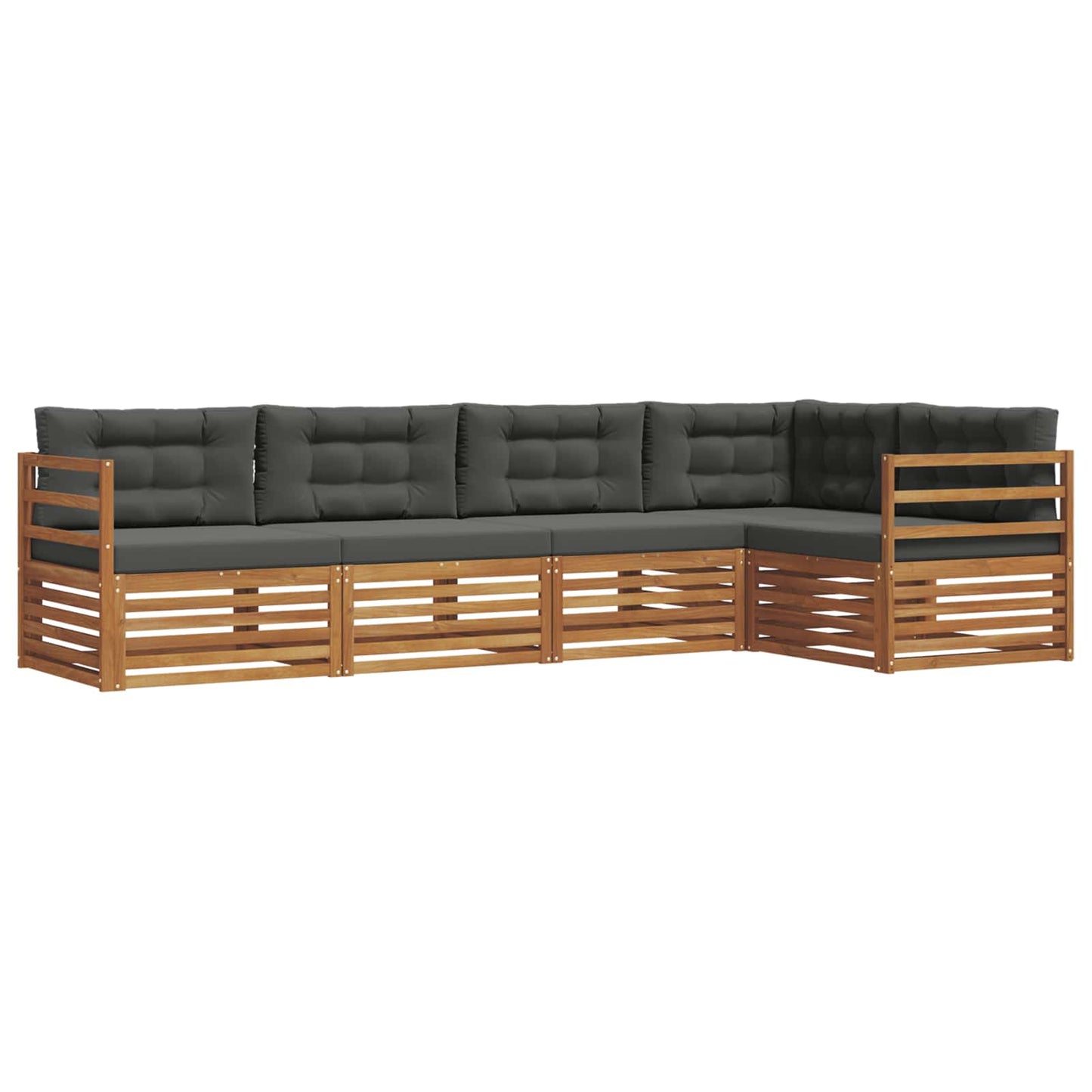 Outdoor-Sofagarnitur 5 stk. Natur und Anthrazit