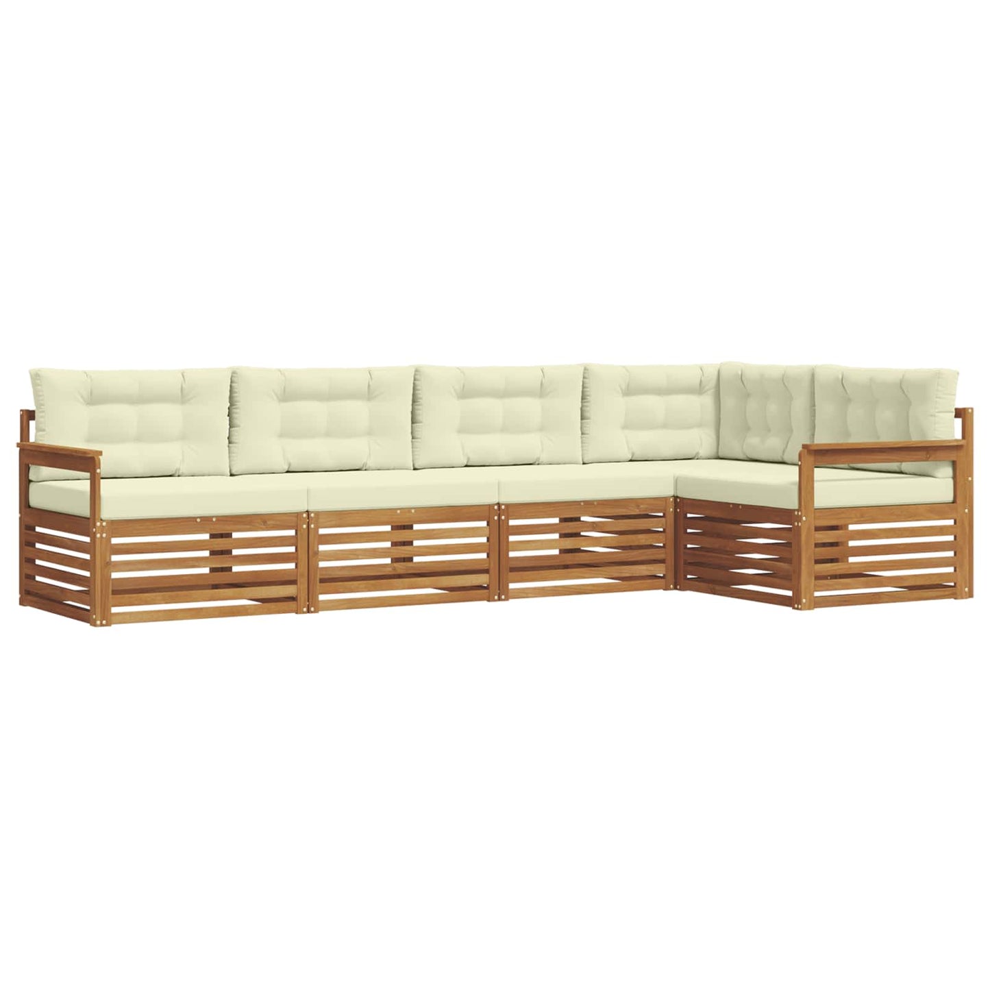 Outdoor-Sofagarnitur 5 stk. Natur und Creme