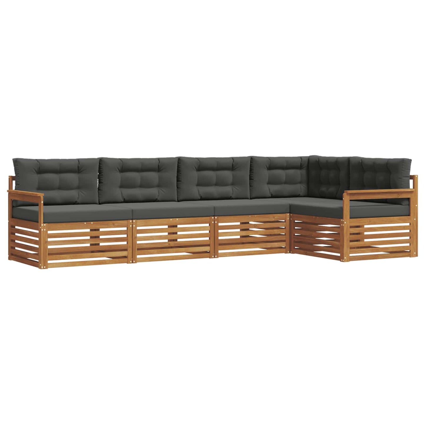 Outdoor-Sofagarnitur 5 stk. Natur und Anthrazit