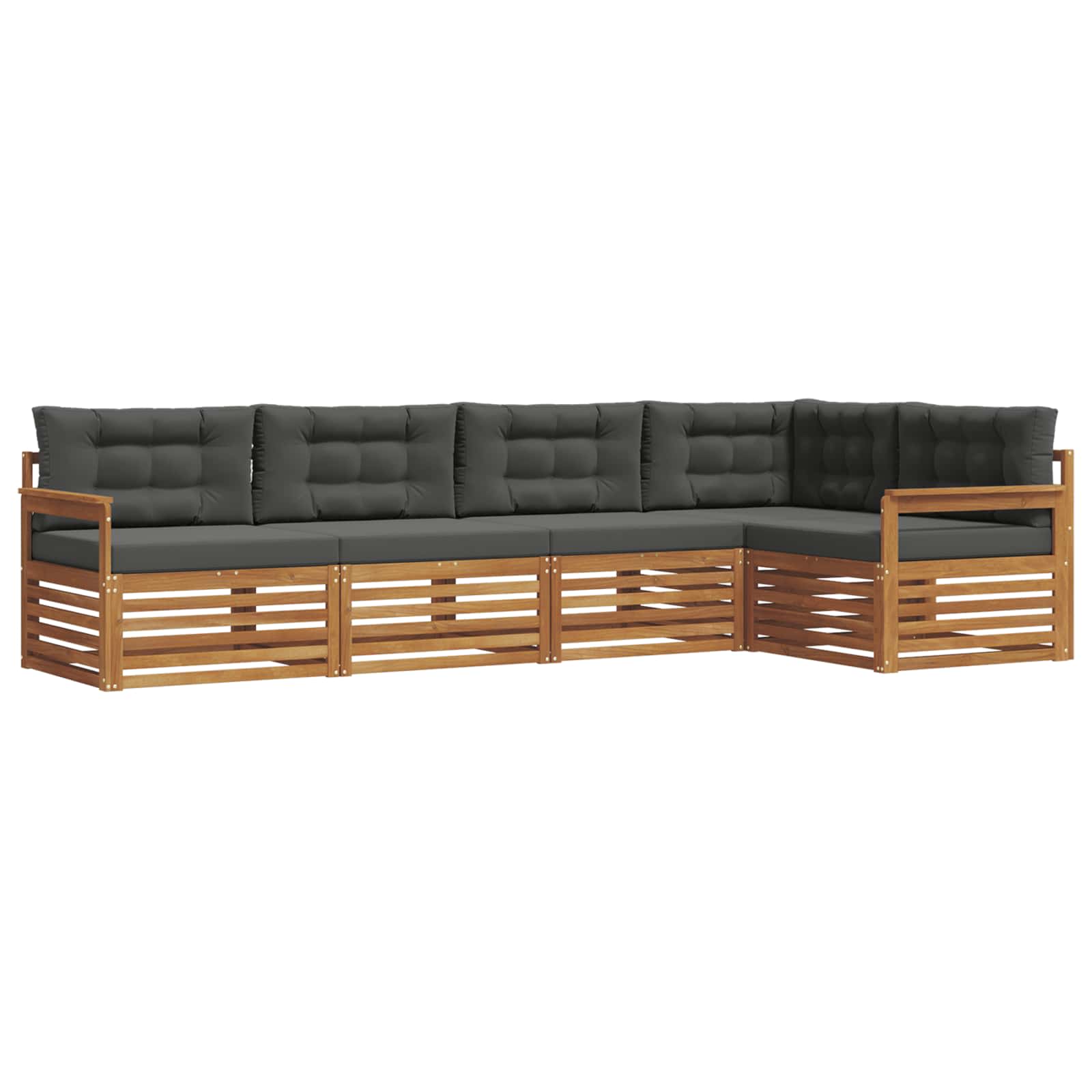 Outdoor-Sofagarnitur 5 stk. Natur und Anthrazit